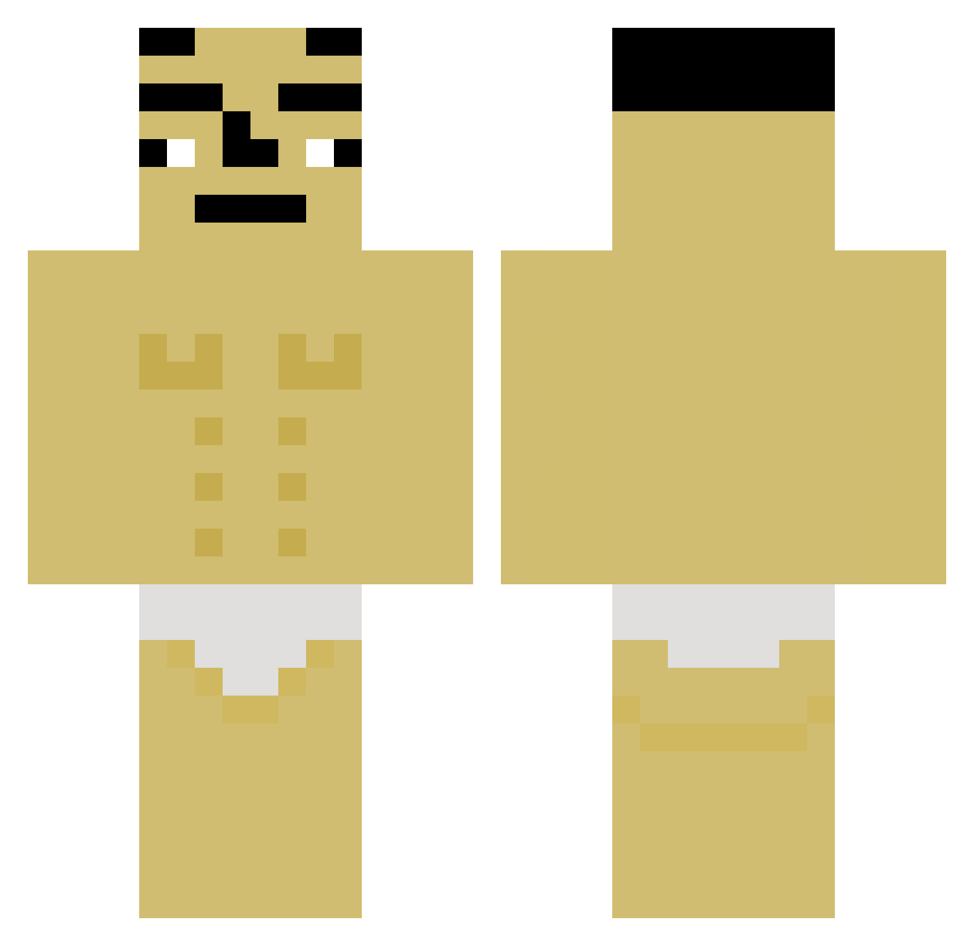 clapador Minecraft skin, front and back view