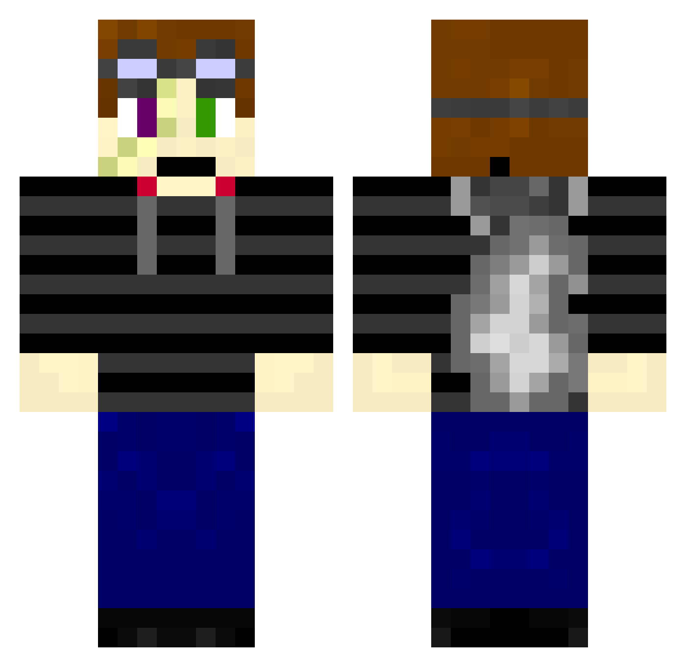 Daric Minecraft skin, front and back view