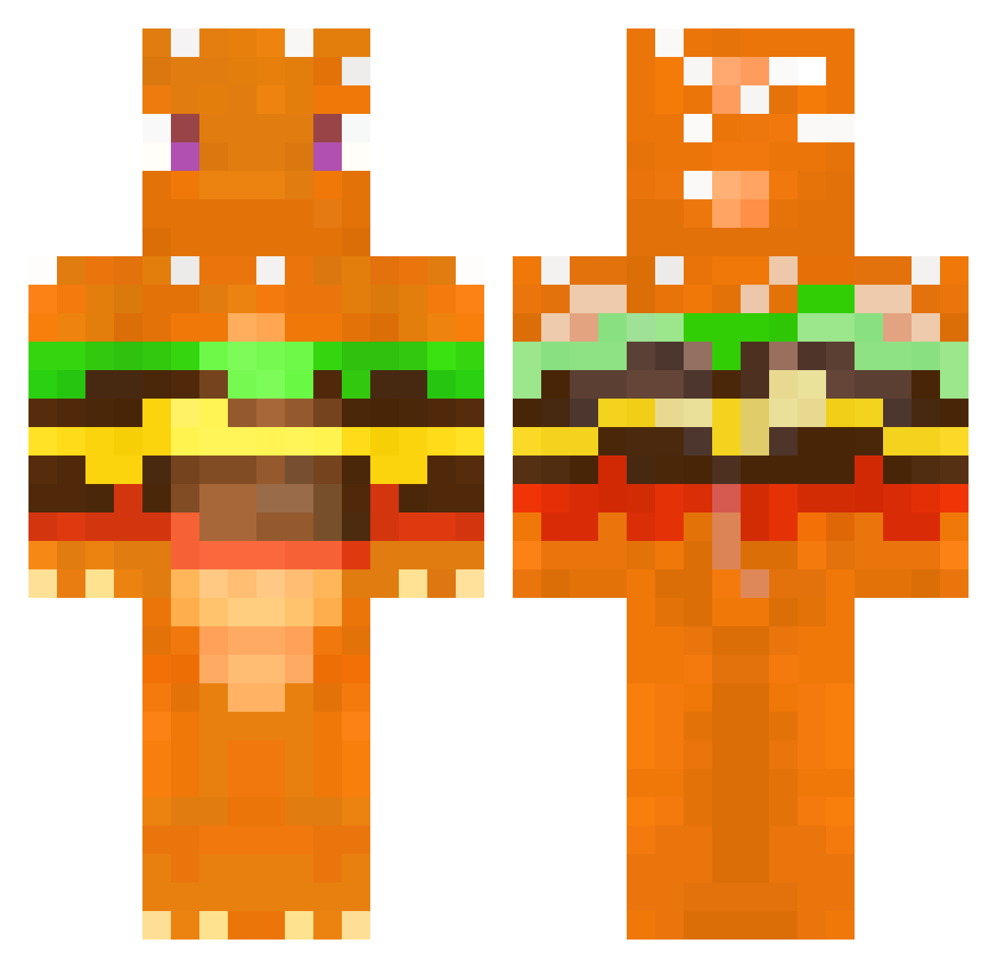 b3yb1ad3 Minecraft skin, front and back view