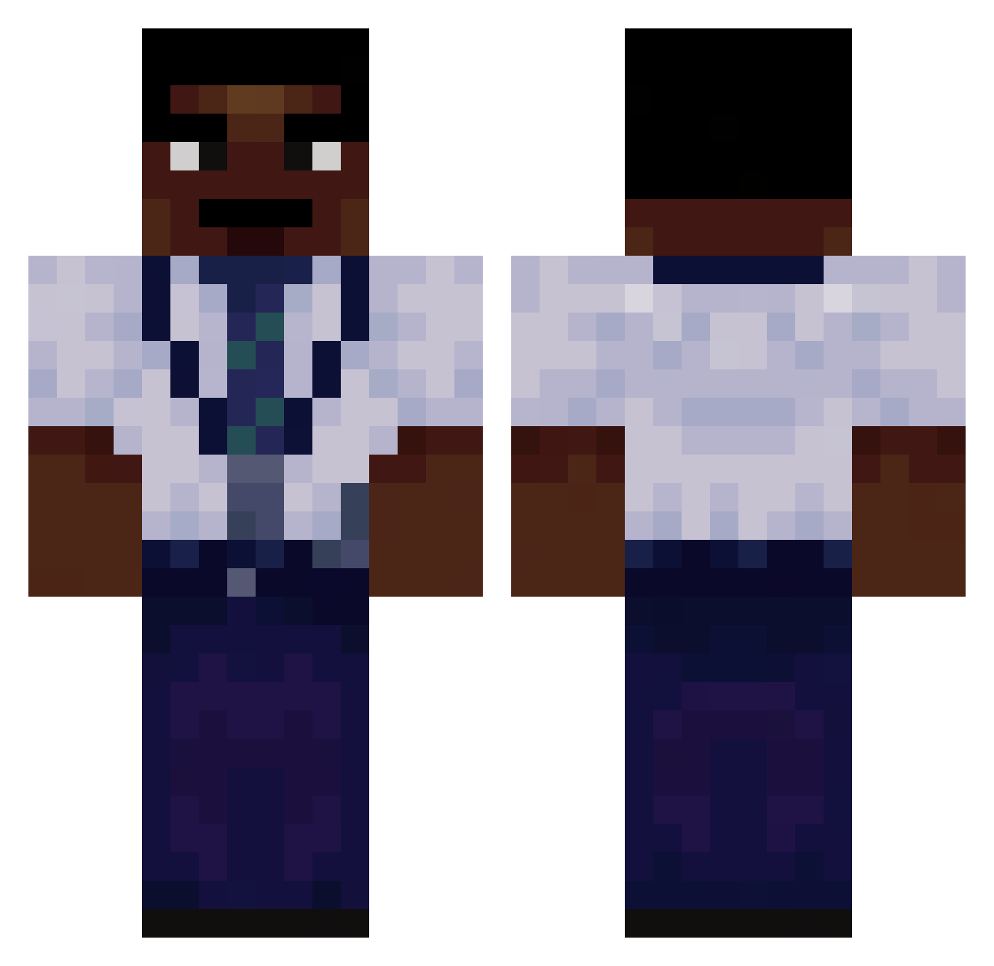 FordStrudel Minecraft skin, front and back view