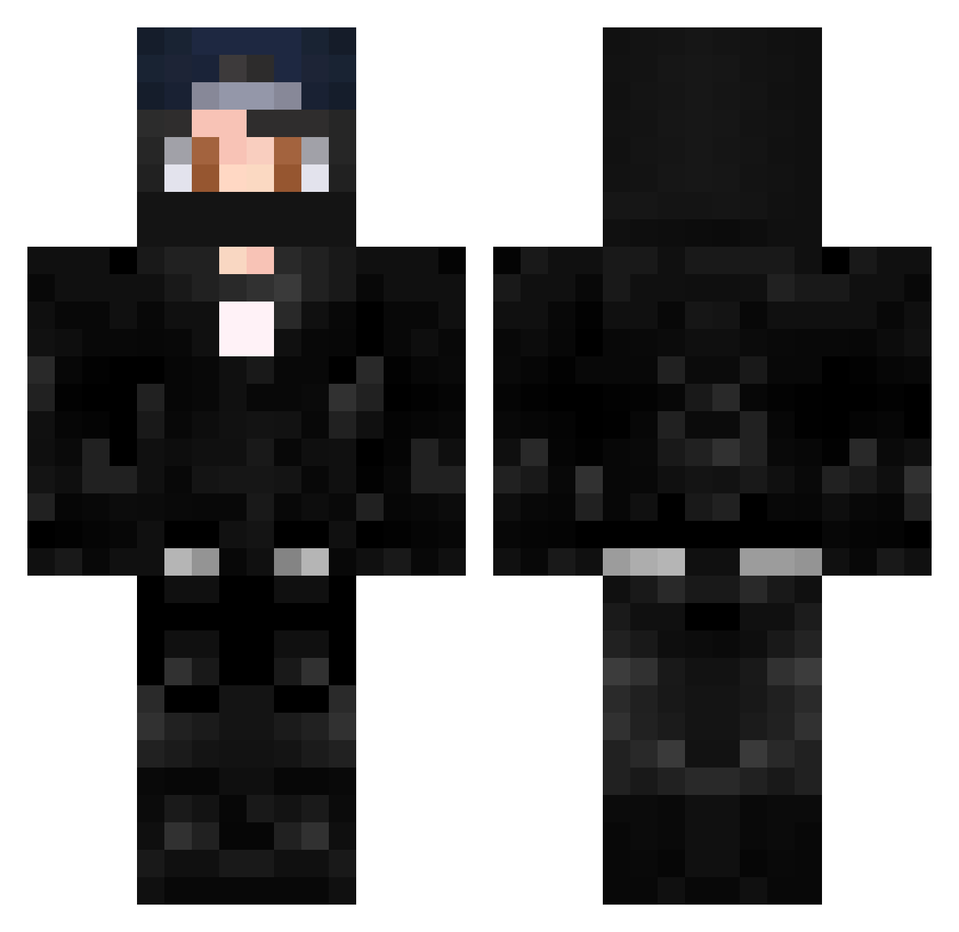 GebrokenMeisje Minecraft skin, front and back view