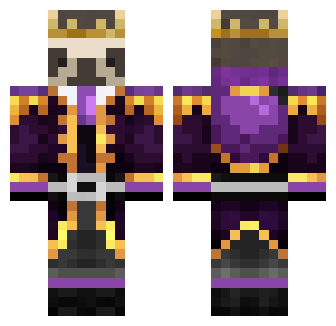 MrSlothMoth Minecraft skin, front and back view