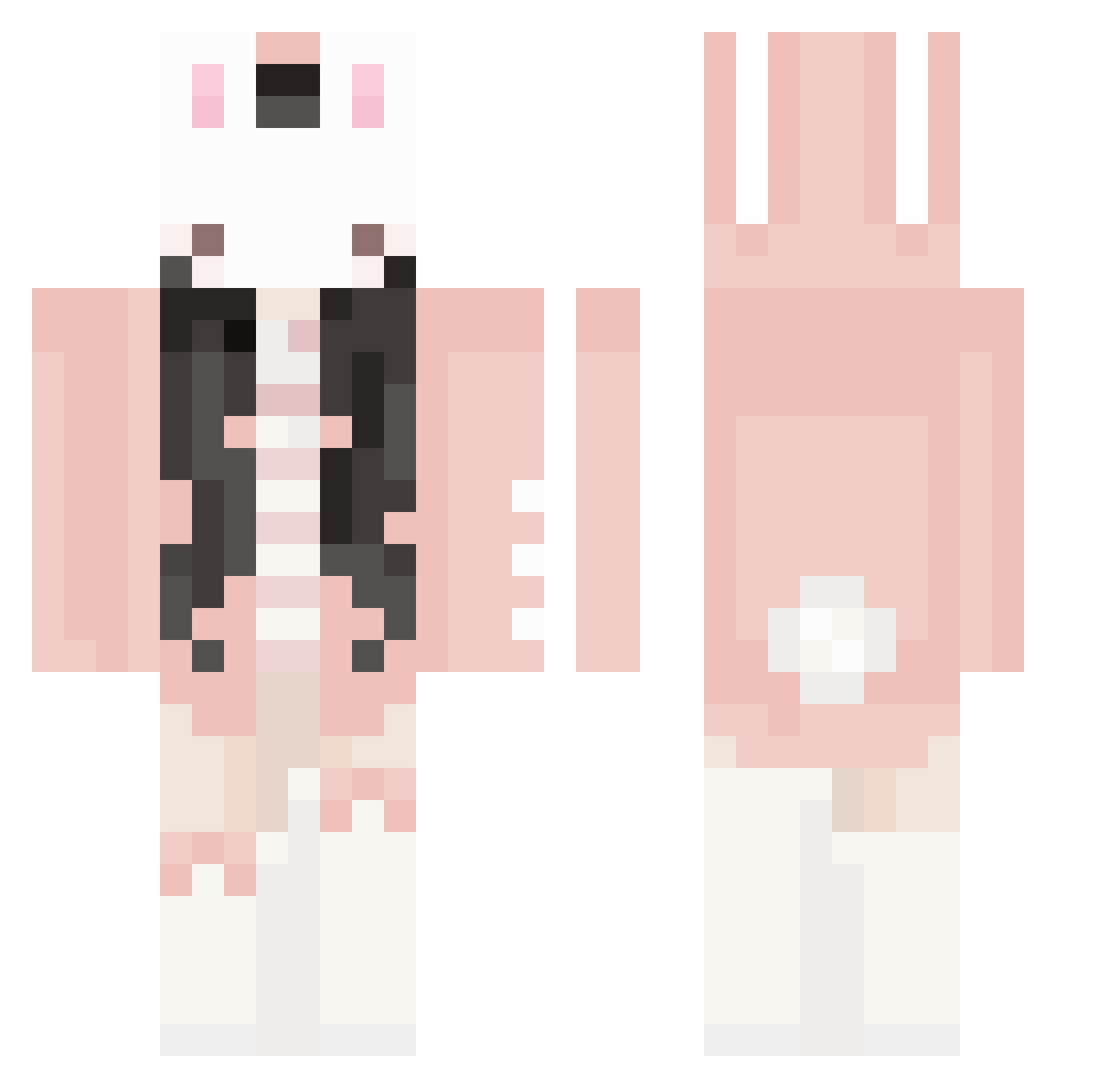 sadbubz Minecraft skin, front and back view