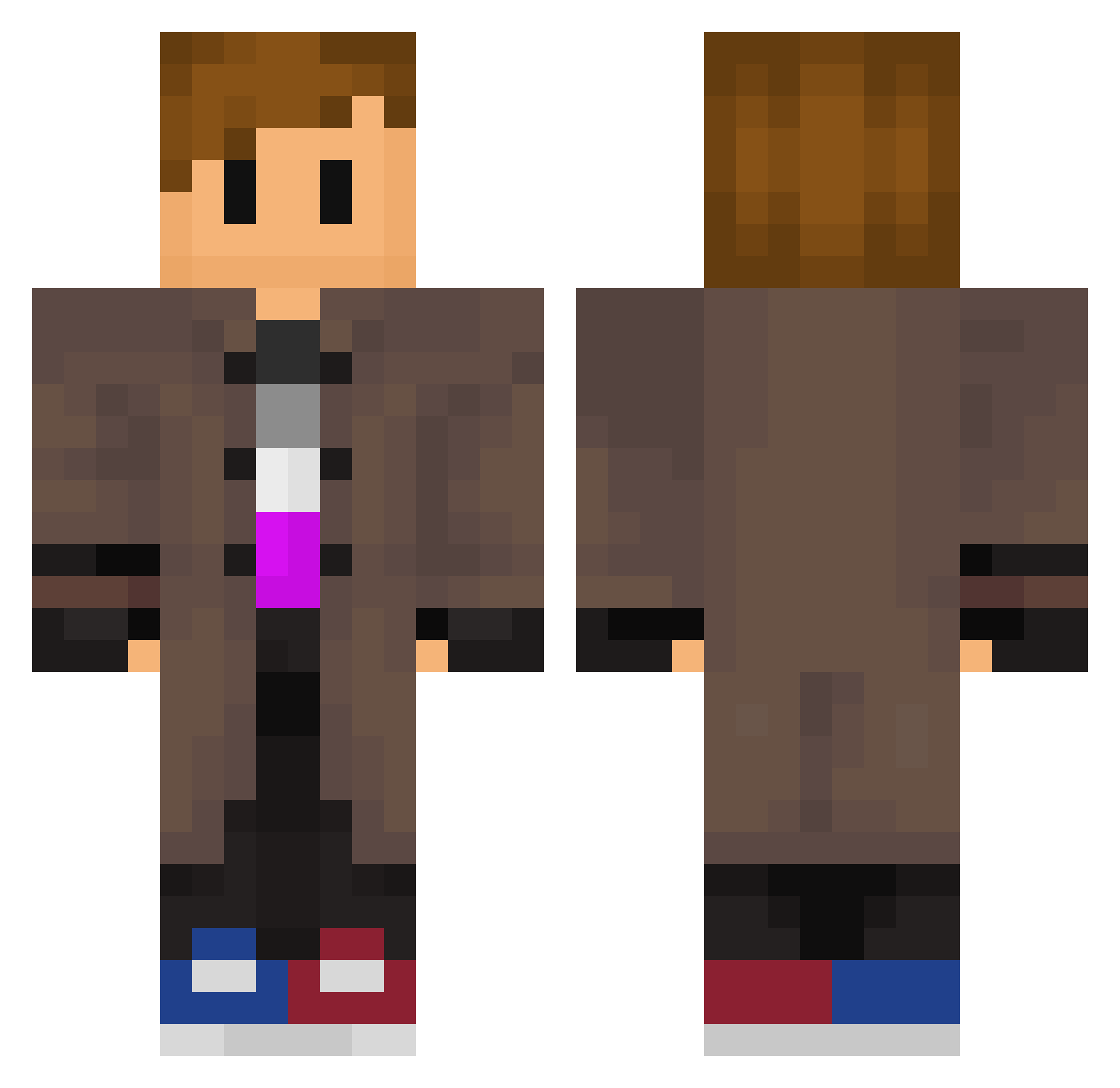 Willixm64 Minecraft skin, front and back view