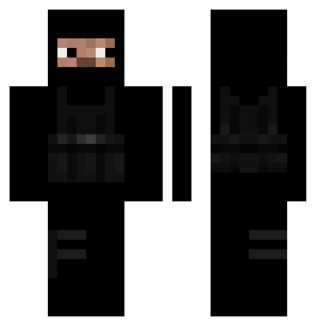 Talip755 Minecraft skin, front and back view