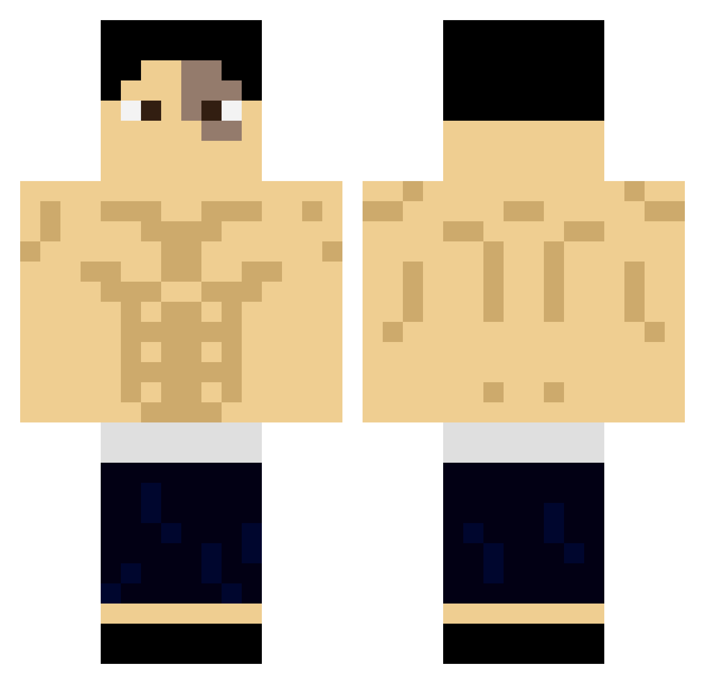 EZsential Minecraft skin, front and back view