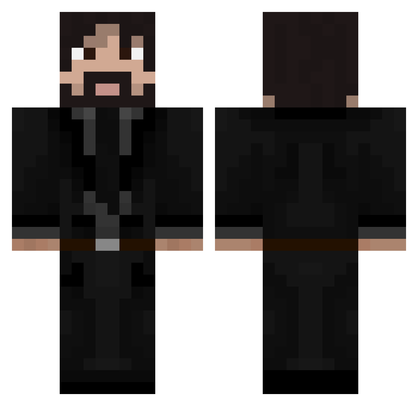 AznArcade Minecraft skin, front and back view