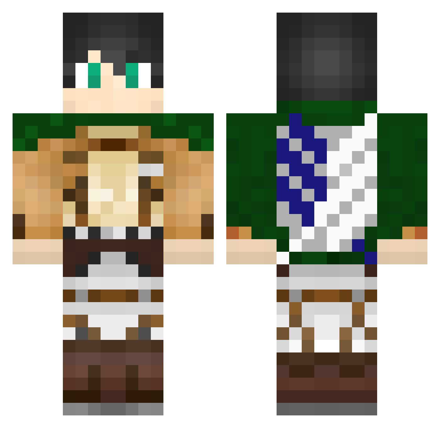 Aurarium Minecraft skin, front and back view