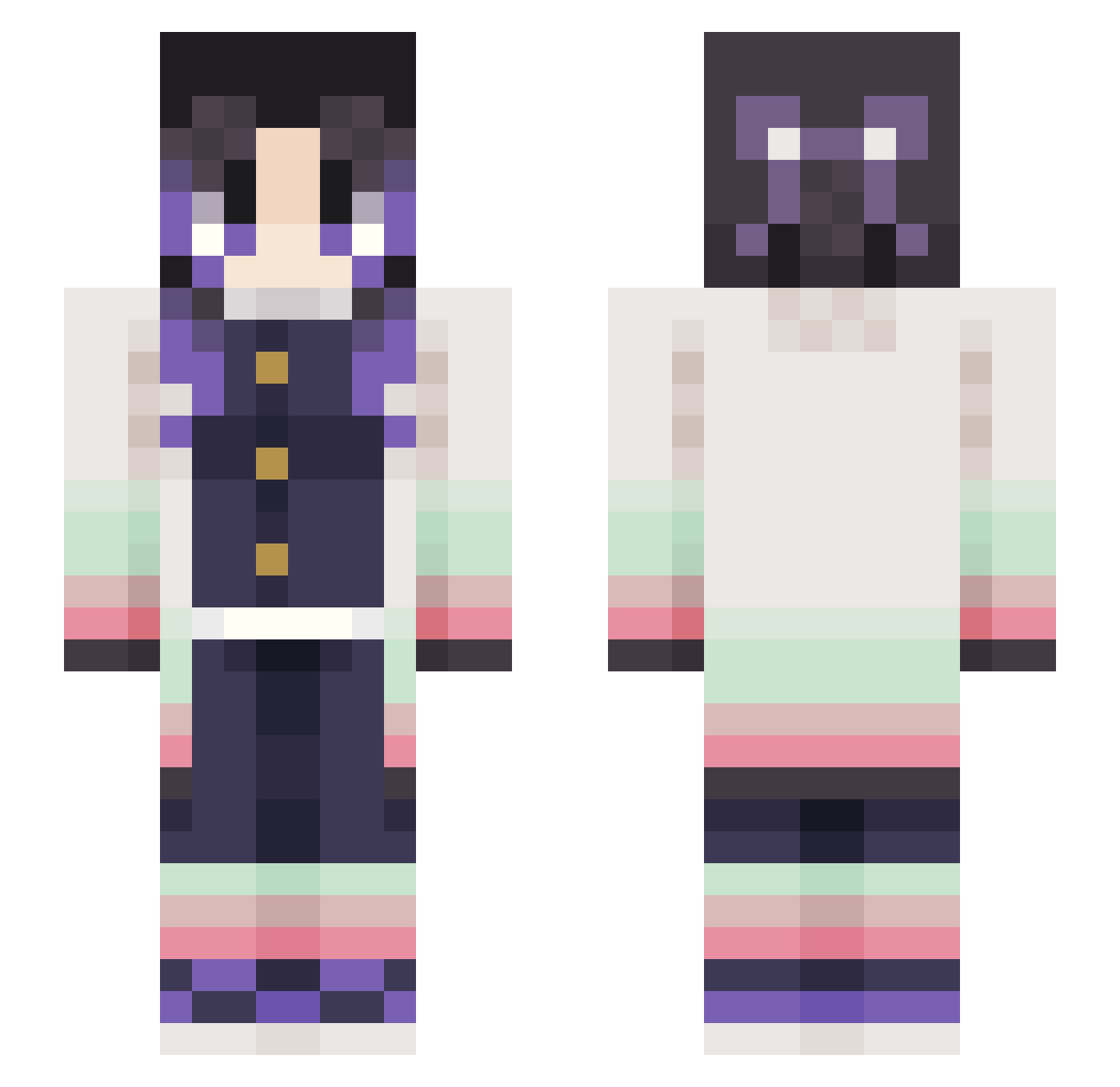 Josh064 Minecraft skin, front and back view
