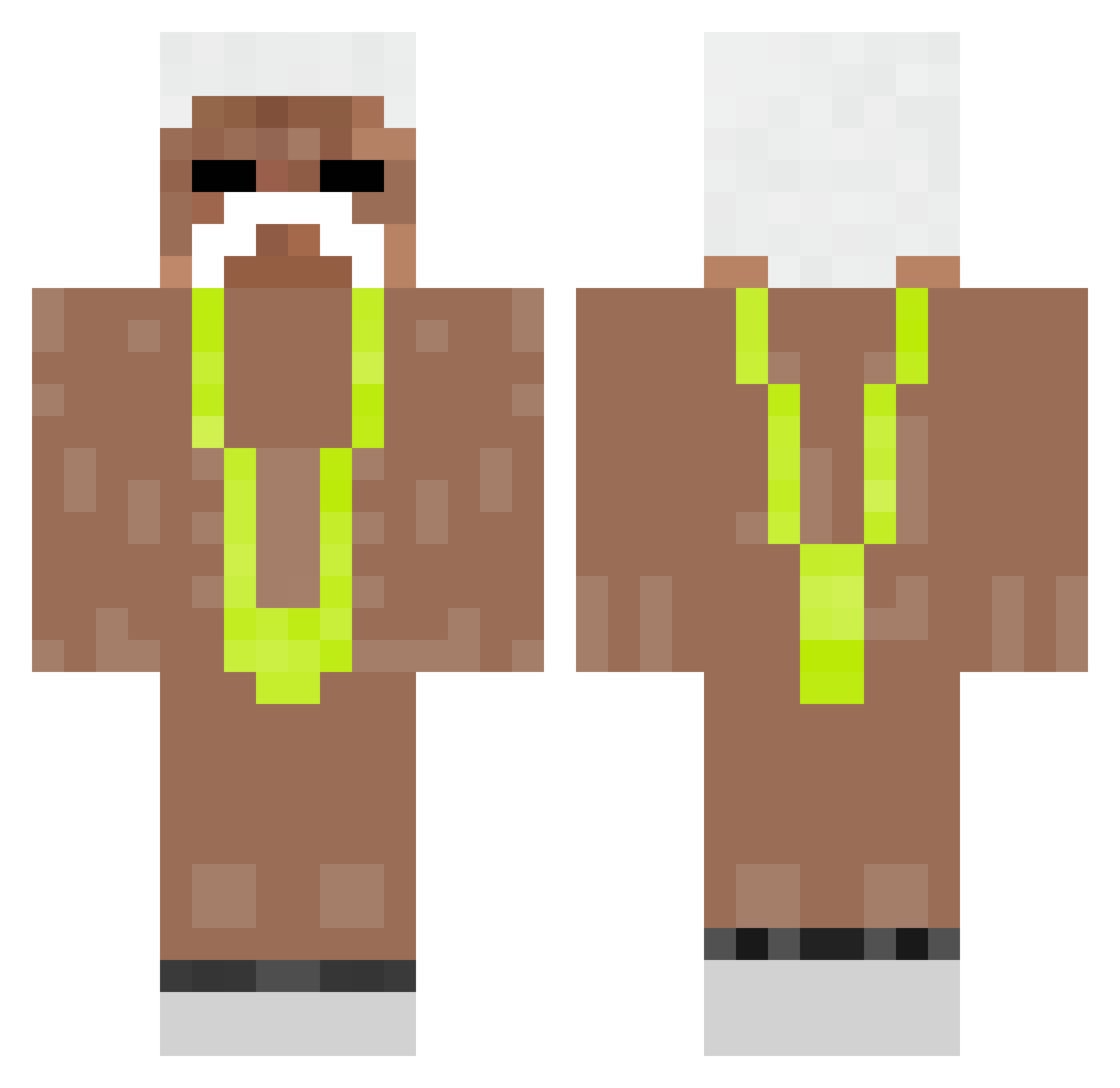 Paulux1 Minecraft skin, front and back view