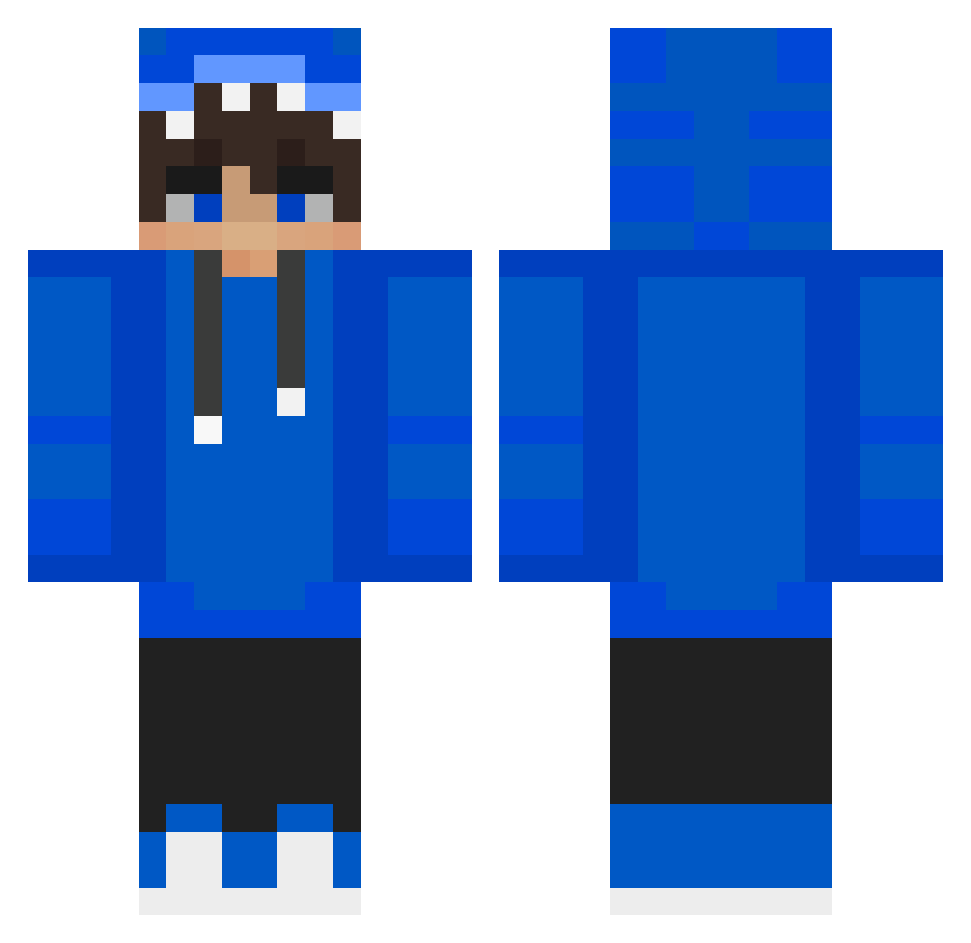 Santibolsillera Minecraft skin, front and back view