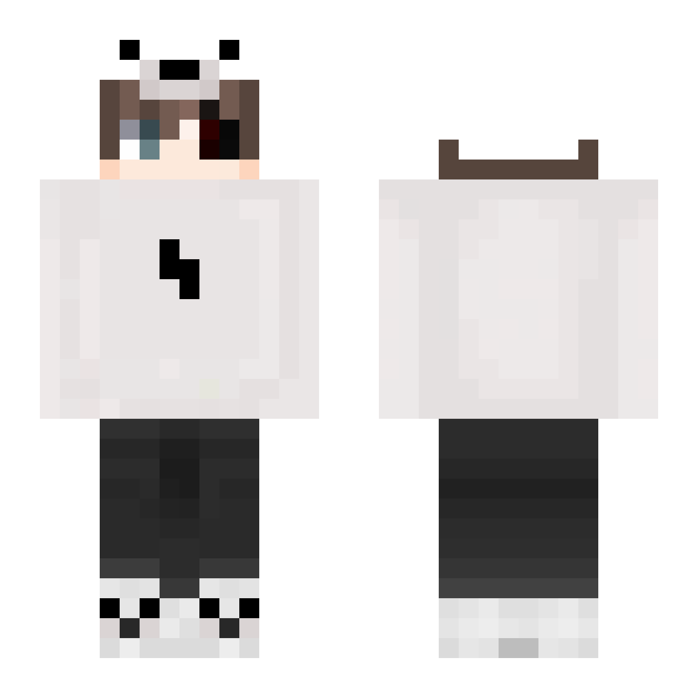 Syyzu Minecraft skin, front and back view
