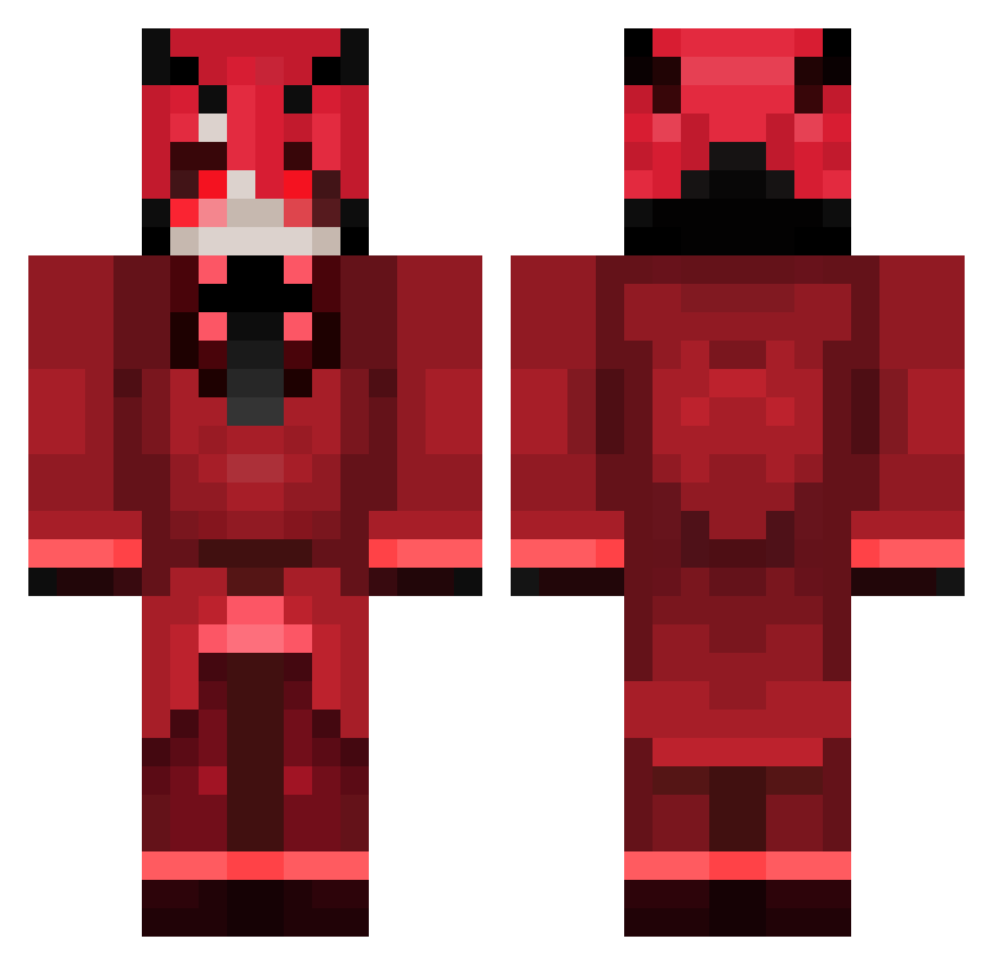 Alastor0417 Minecraft skin, front and back view