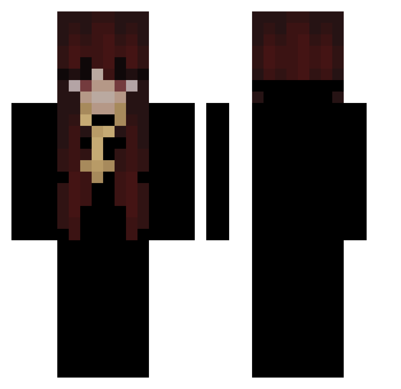 yearningly Minecraft skin, front and back view