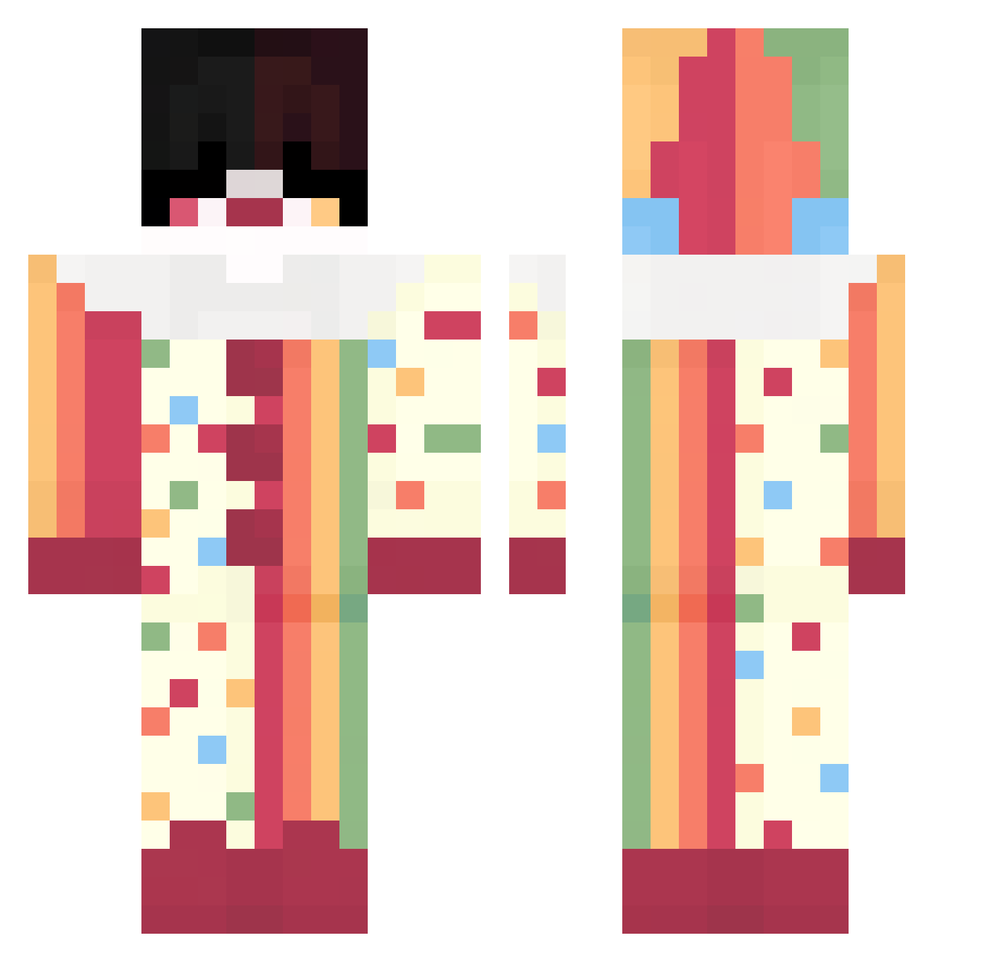 Satoru_Ilovemygf Minecraft skin, front and back view