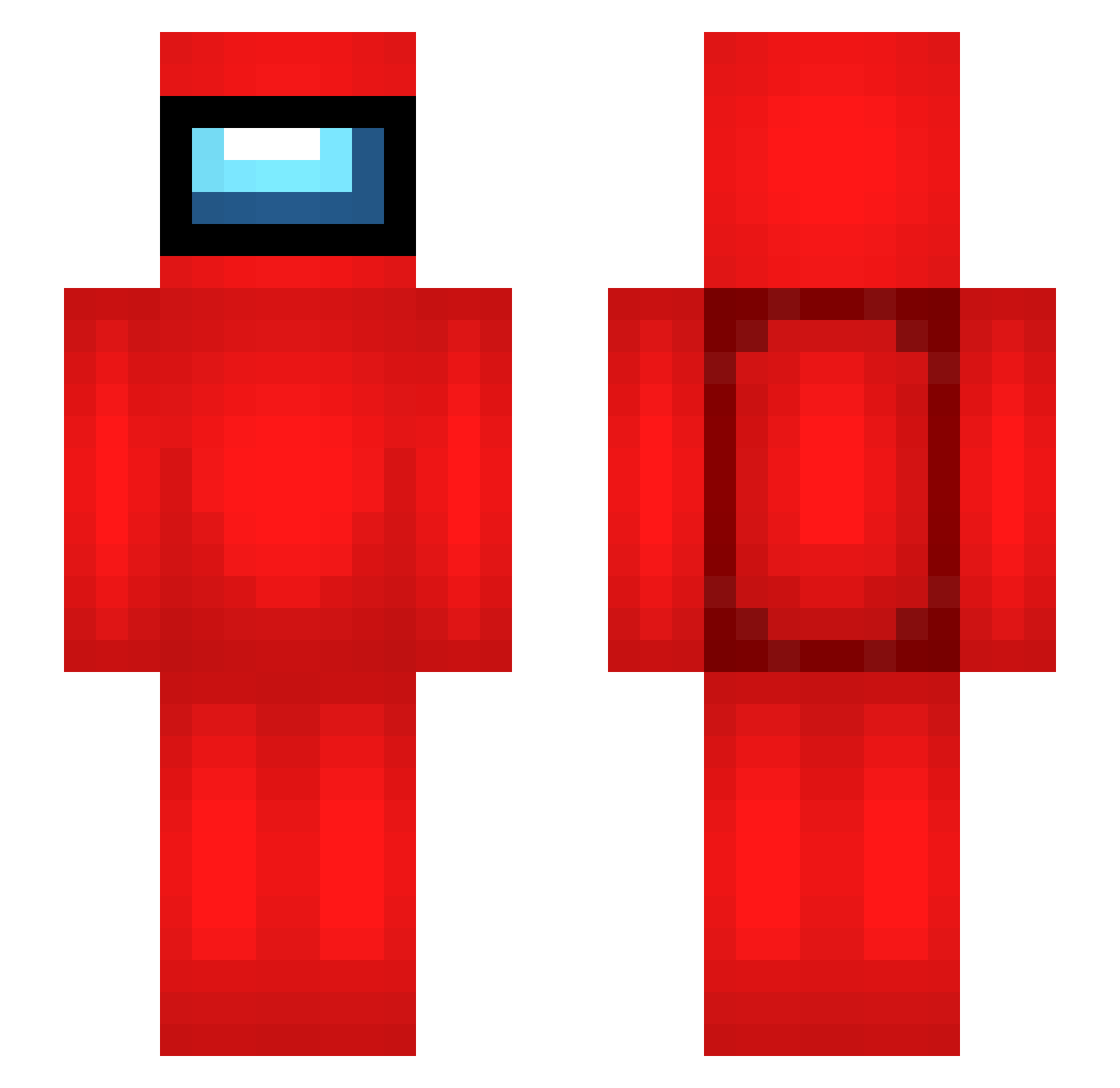 Fastgen Minecraft skin, front and back view