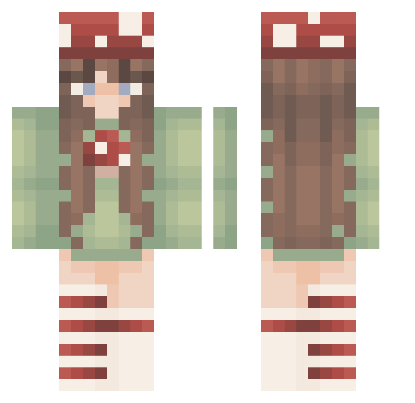koibree Minecraft skin, front and back view