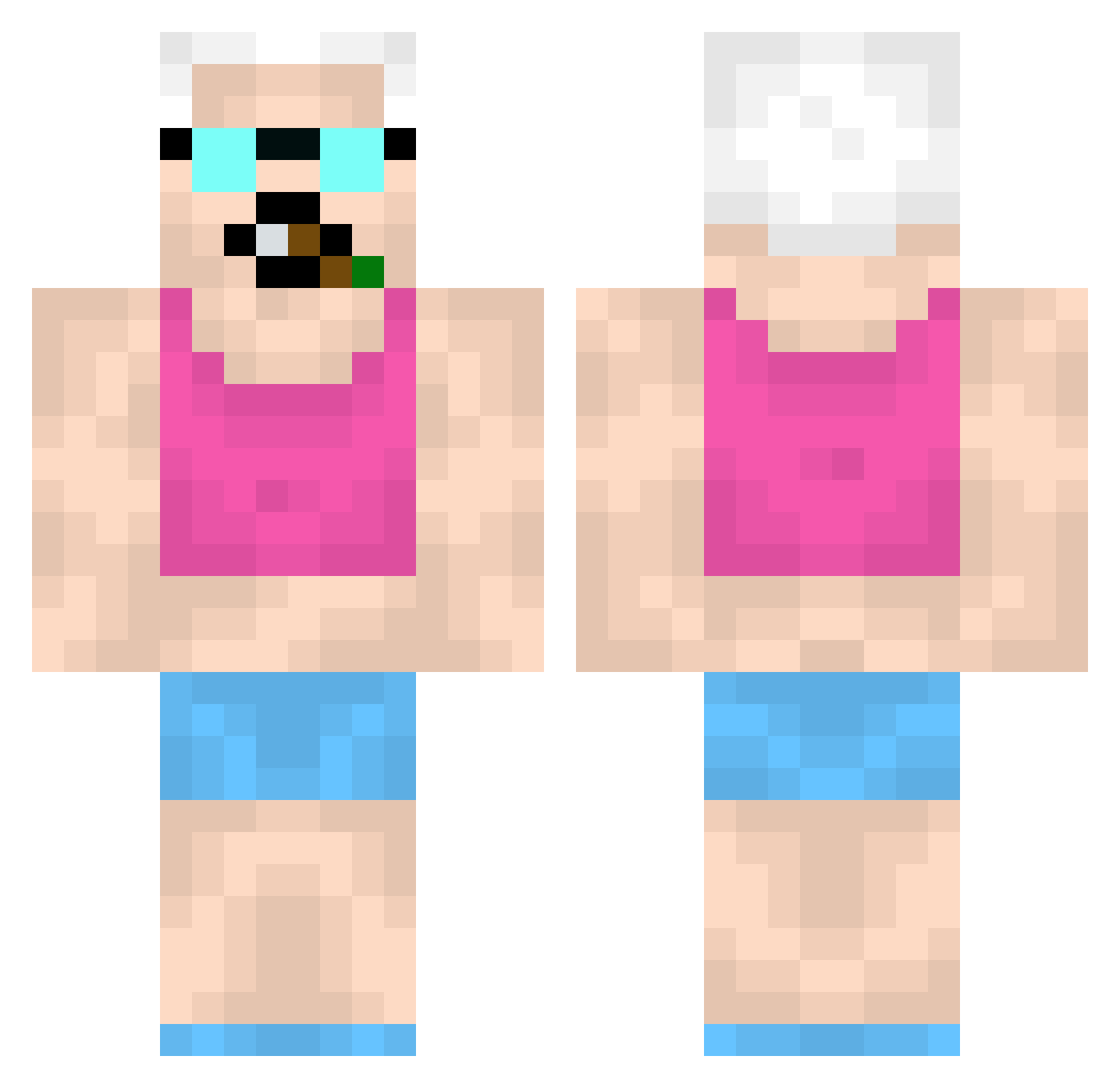 Zentriixx Minecraft skin, front and back view