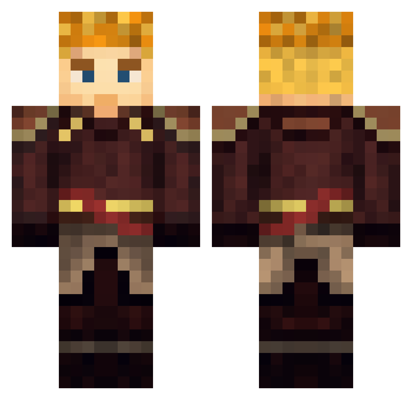 Tuphano Minecraft skin, front and back view