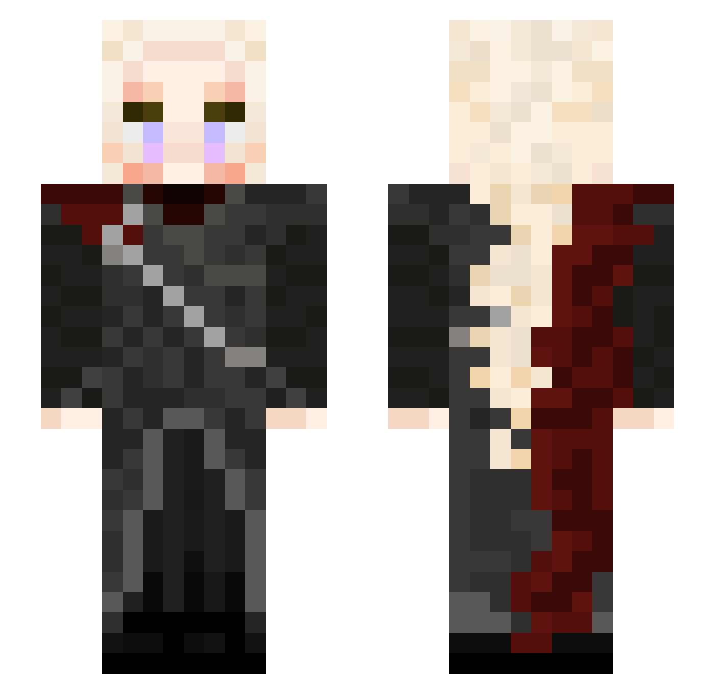NyuKek Minecraft skin, front and back view