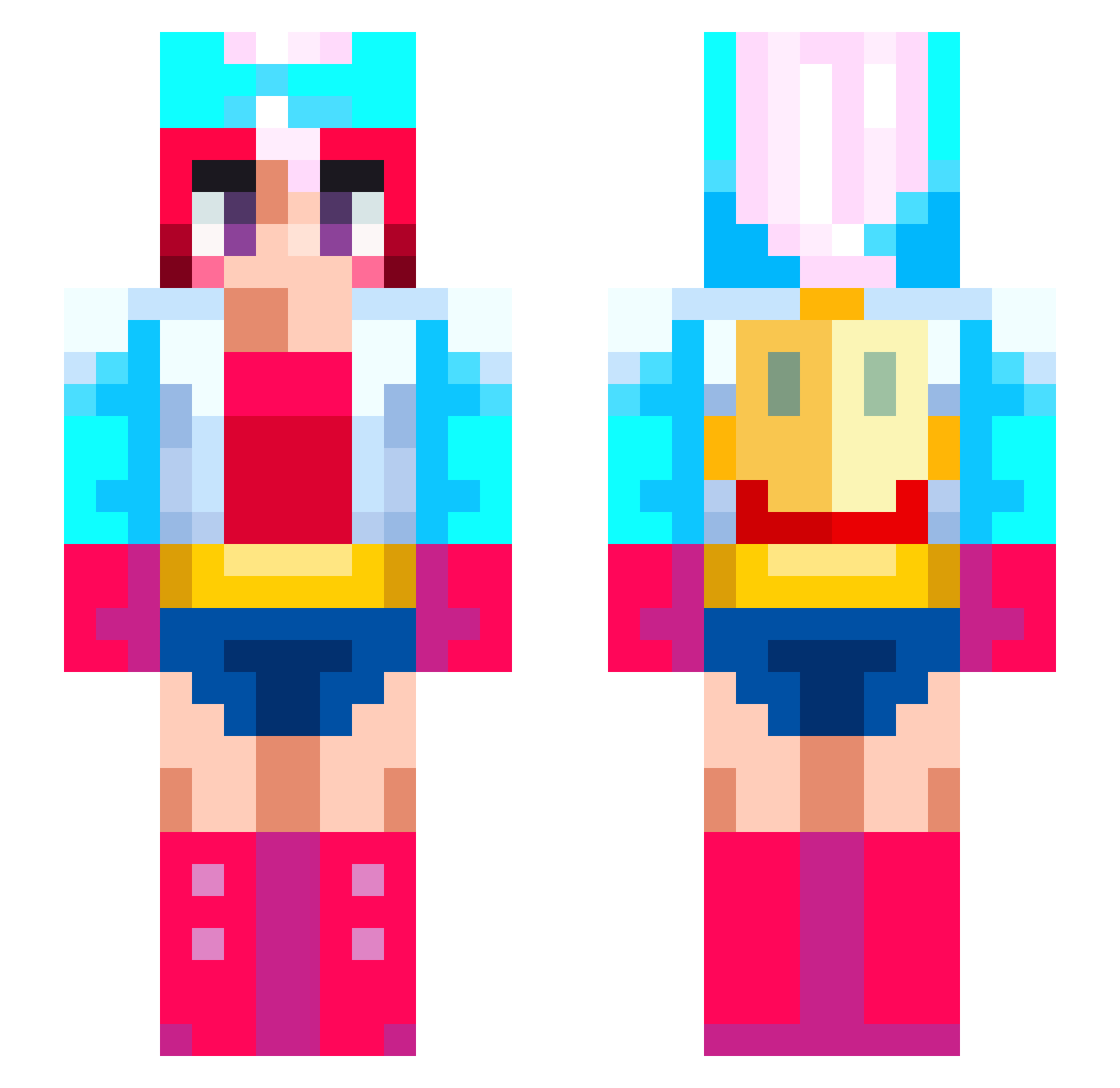 cursad Minecraft skin, front and back view