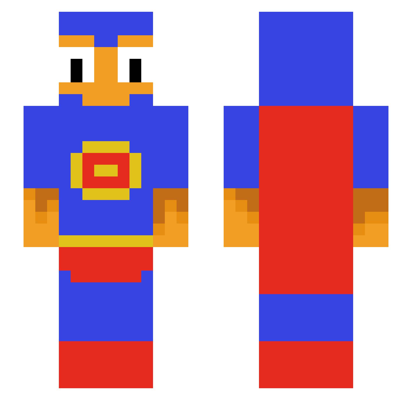 Clafayz Minecraft skin, front and back view
