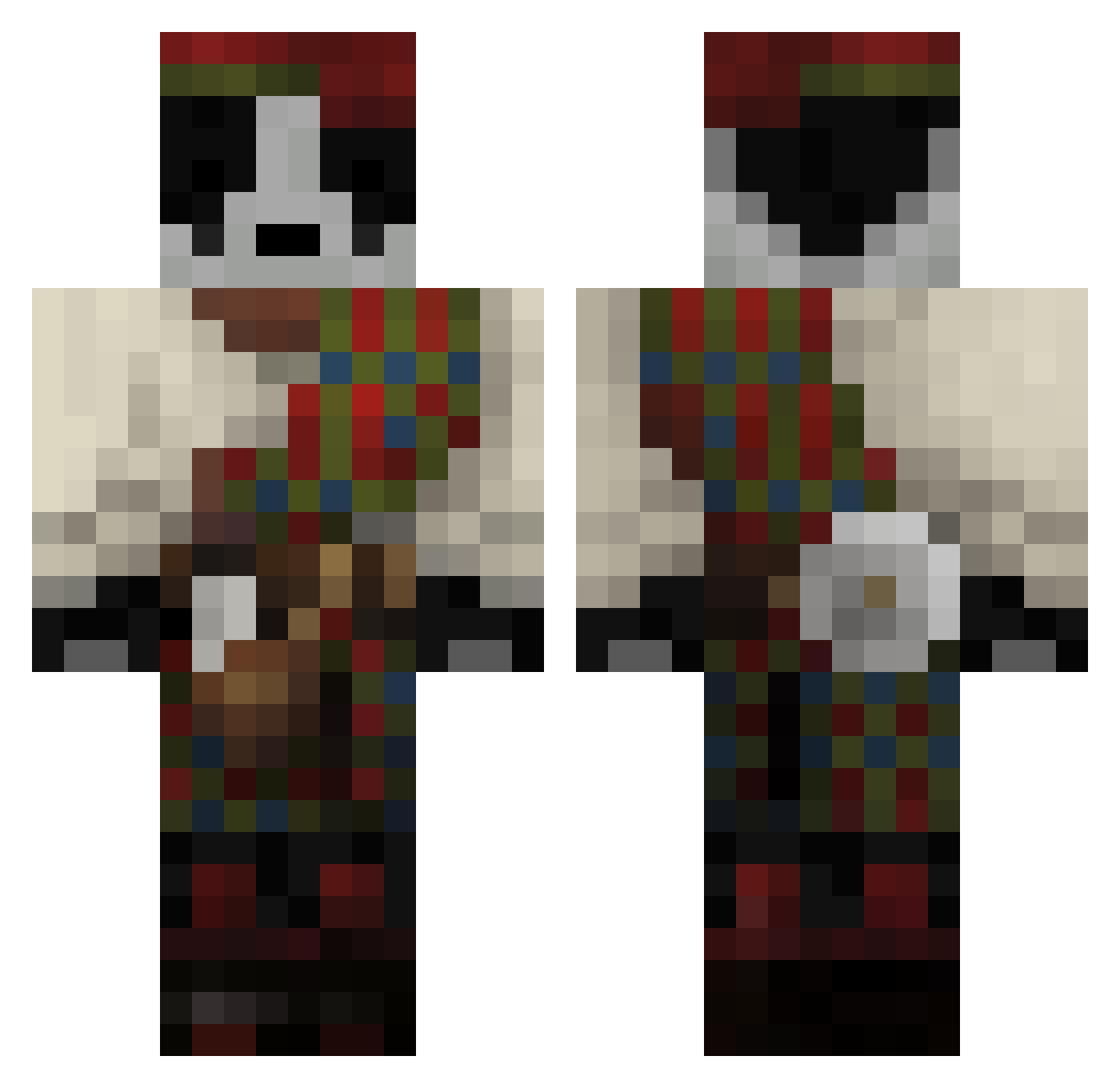 BadgerWarrior42 Minecraft skin, front and back view