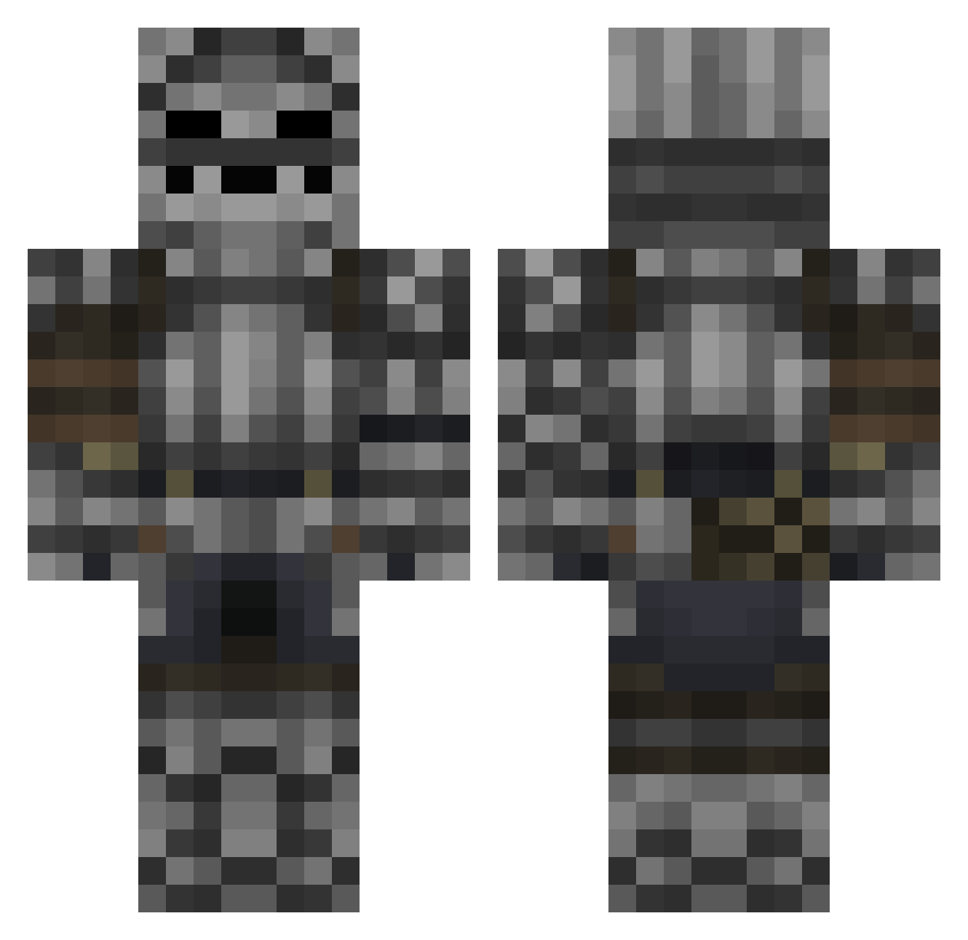 DINAMOBRU Minecraft skin, front and back view