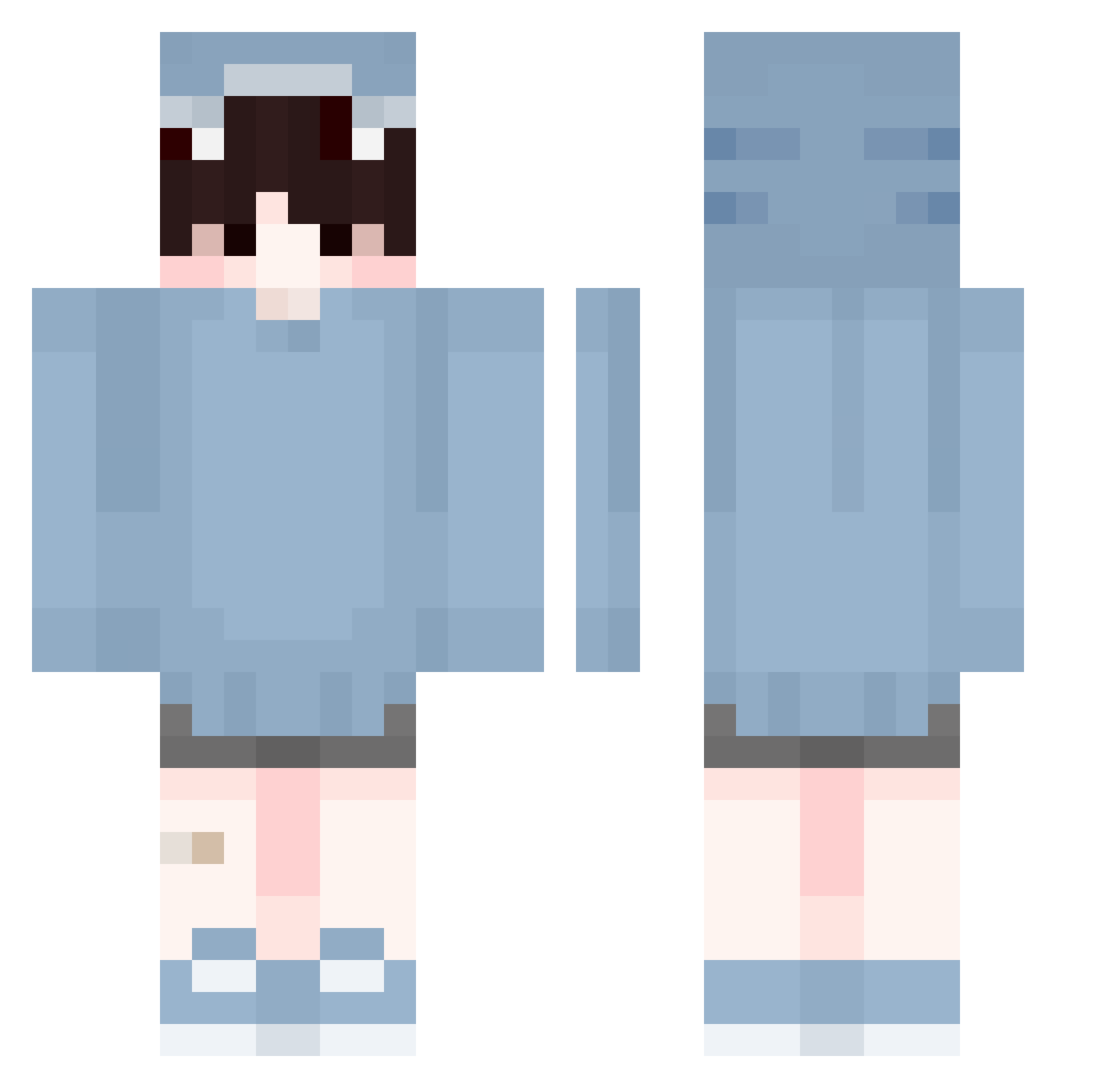 warframeisbetter Minecraft skin, front and back view