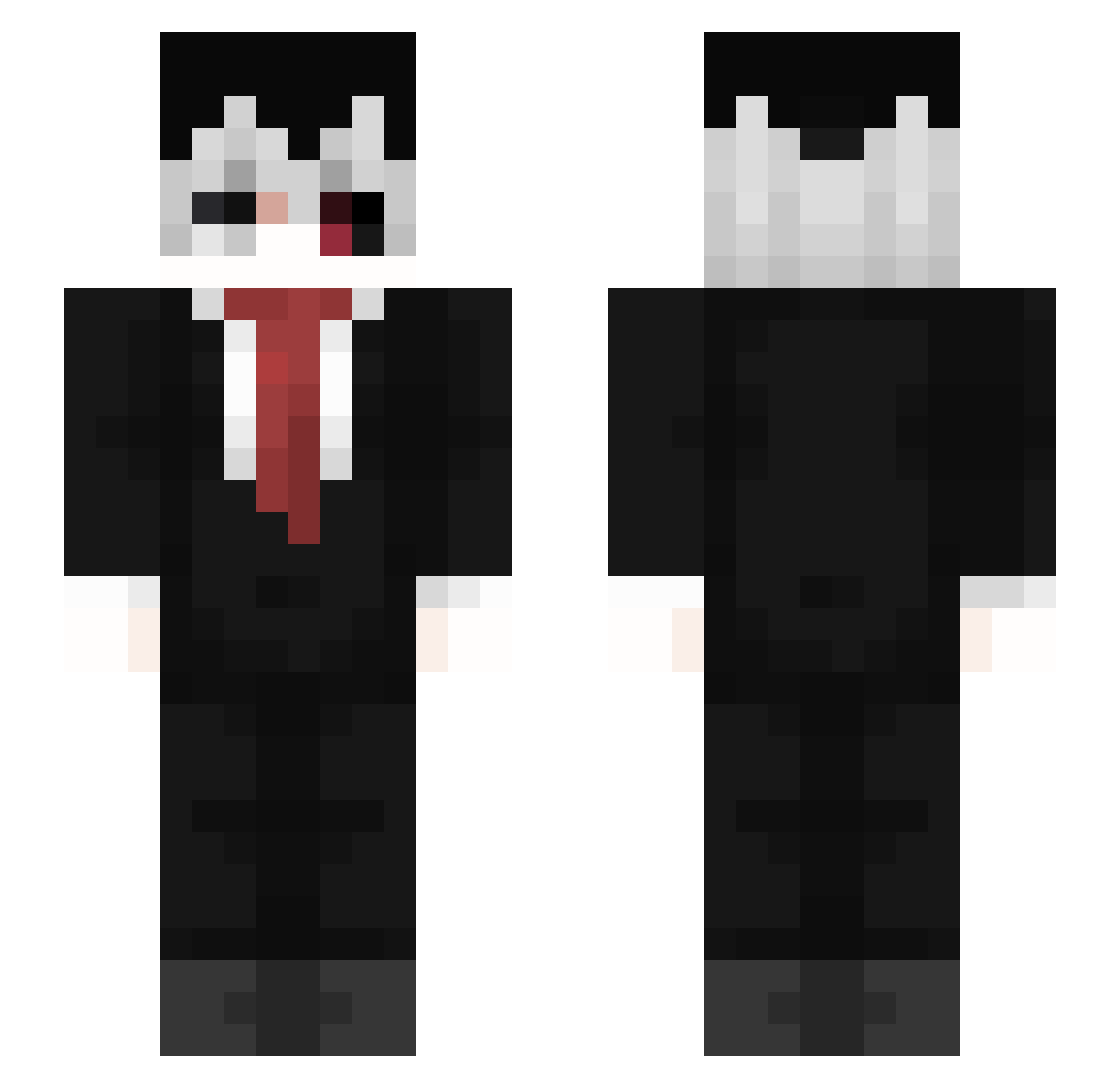 egesucker Minecraft skin, front and back view