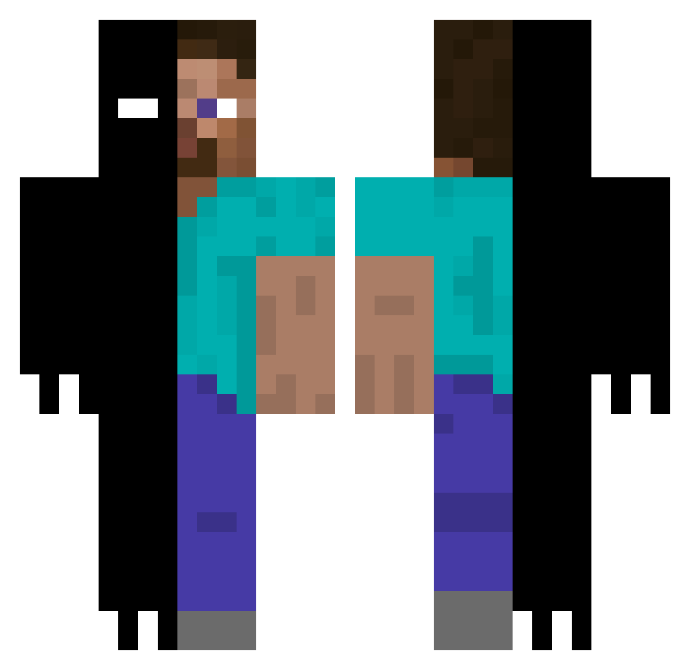 Valentin1404 Minecraft skin, front and back view