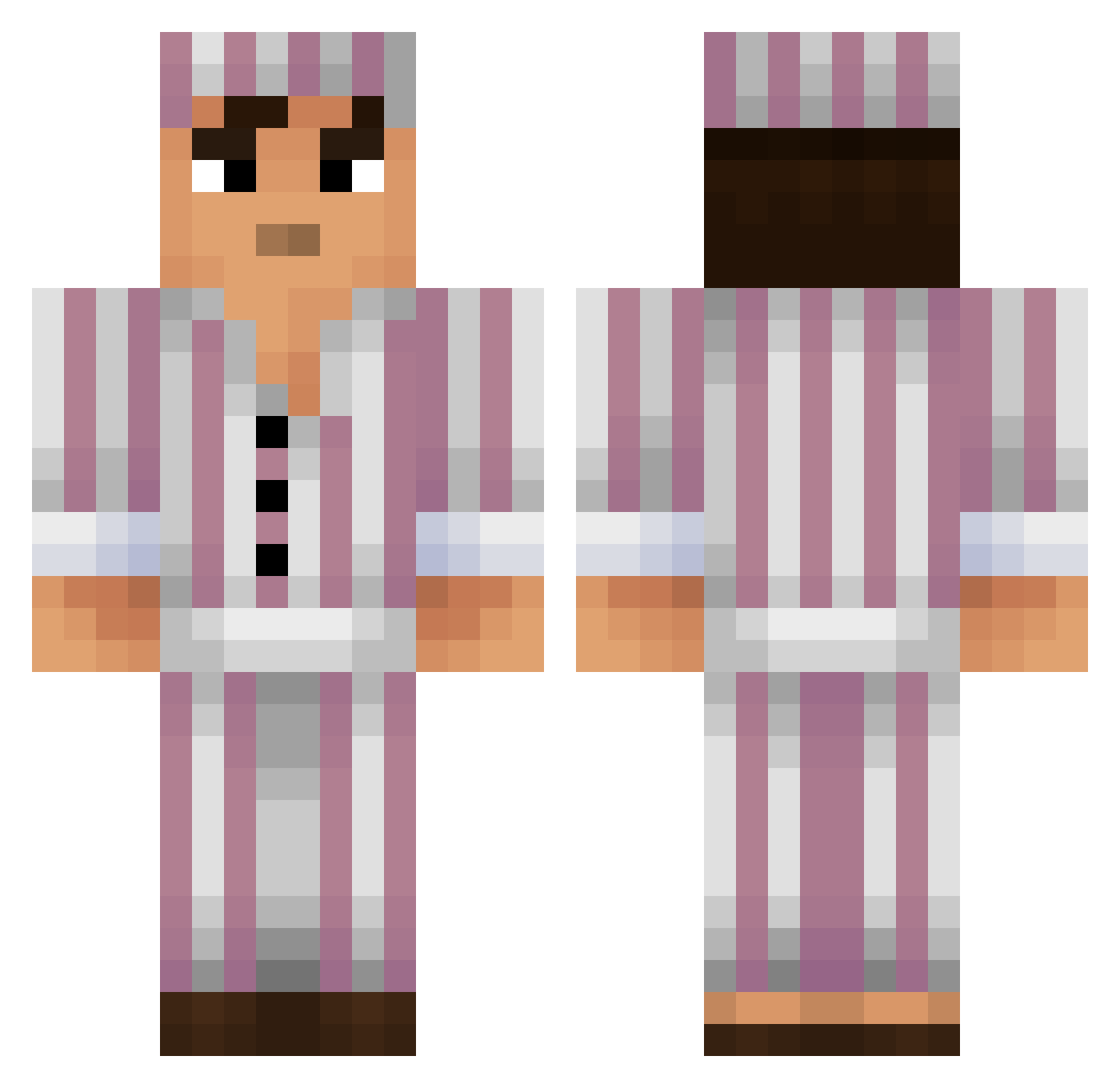 Assuaged Minecraft skin, front and back view