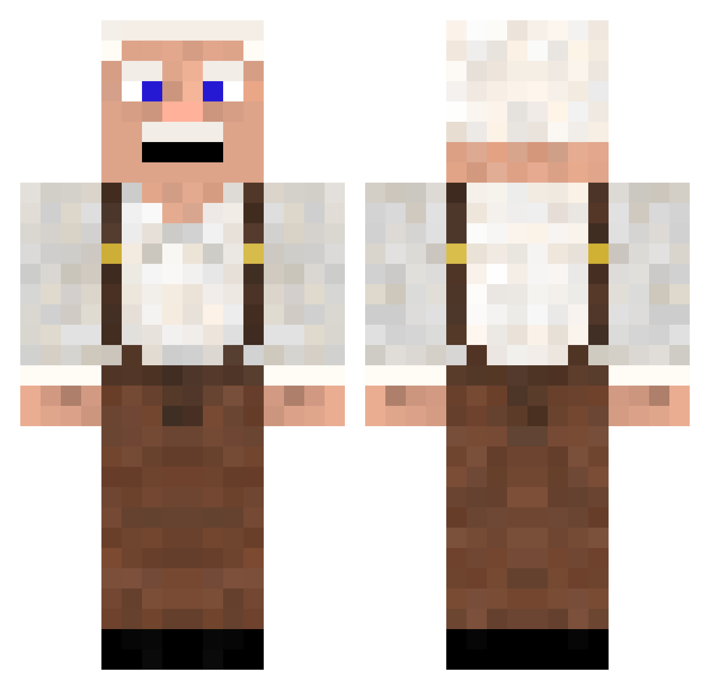 deleuze_ Minecraft skin, front and back view