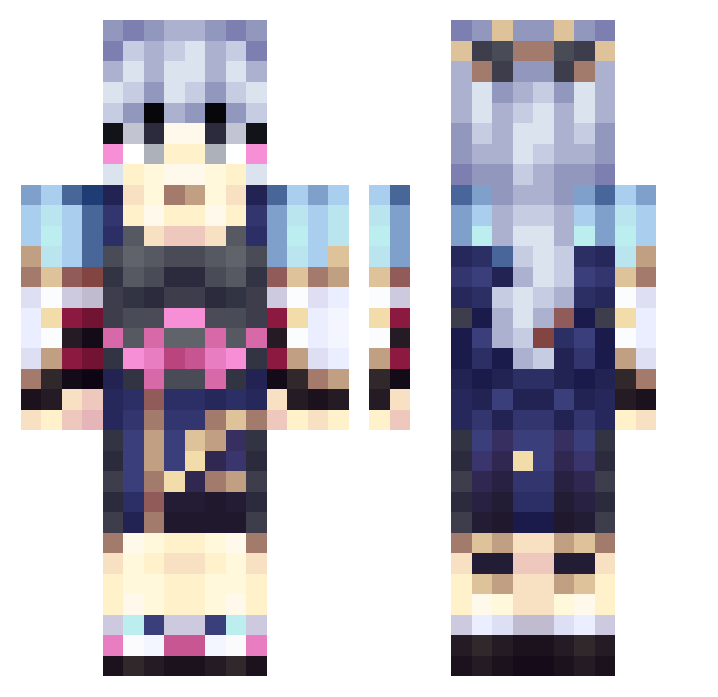 Chenshaopo Minecraft skin, front and back view