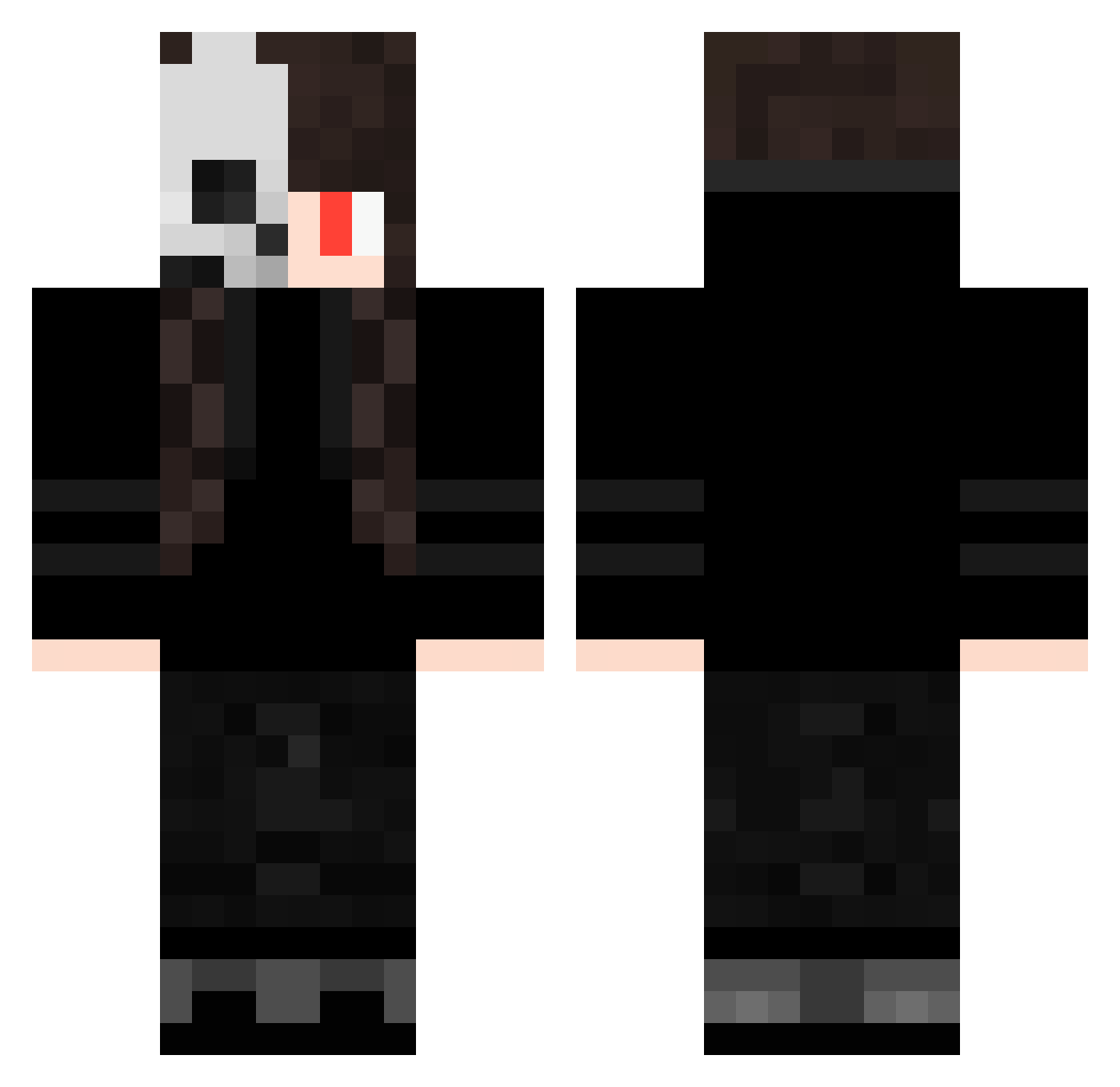 CombatL Minecraft skin, front and back view