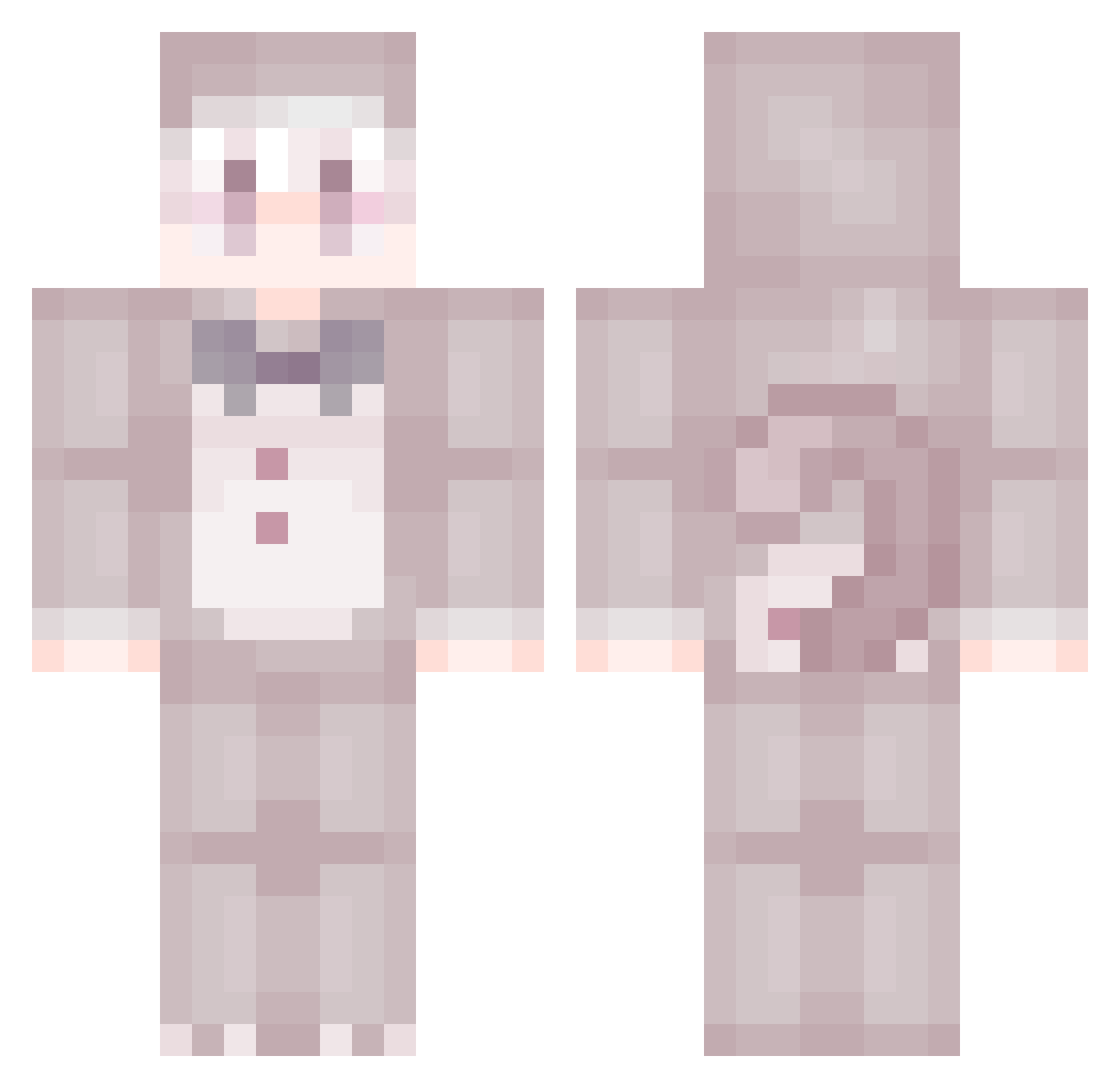 tewboo Minecraft skin, front and back view