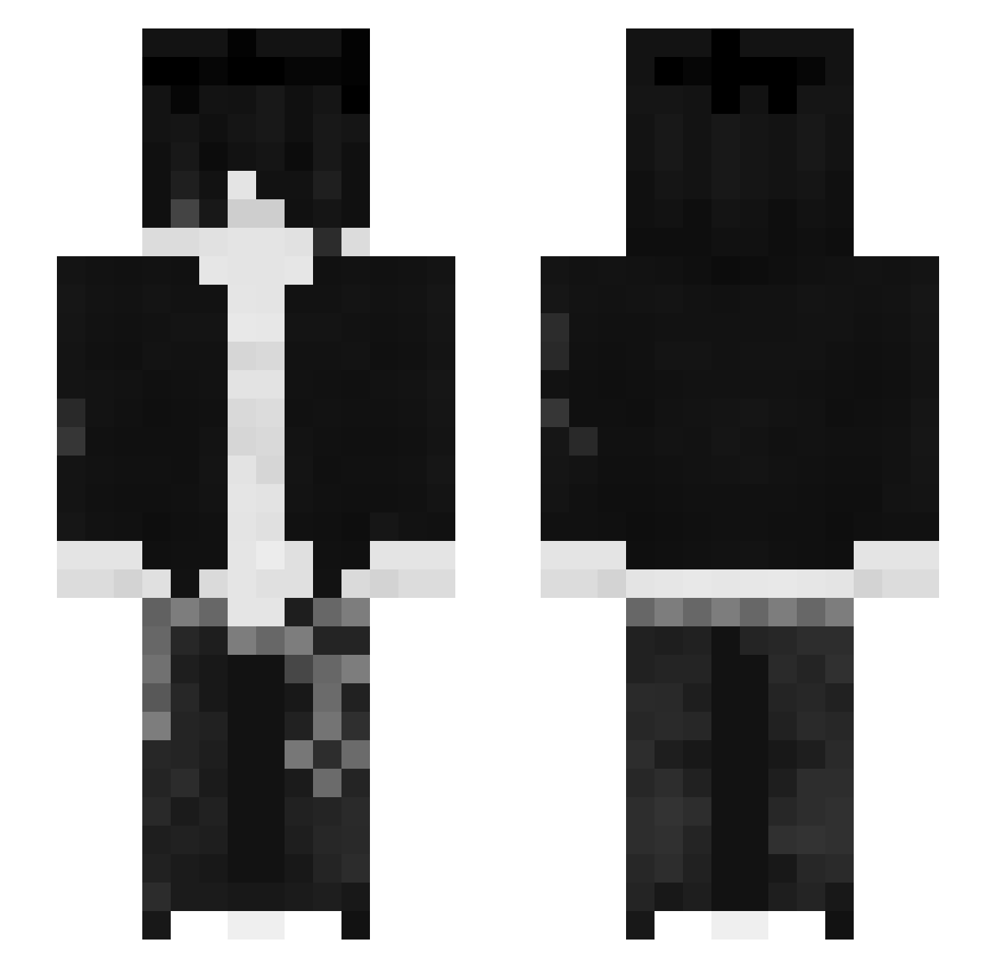 Crxv3 Minecraft skin, front and back view