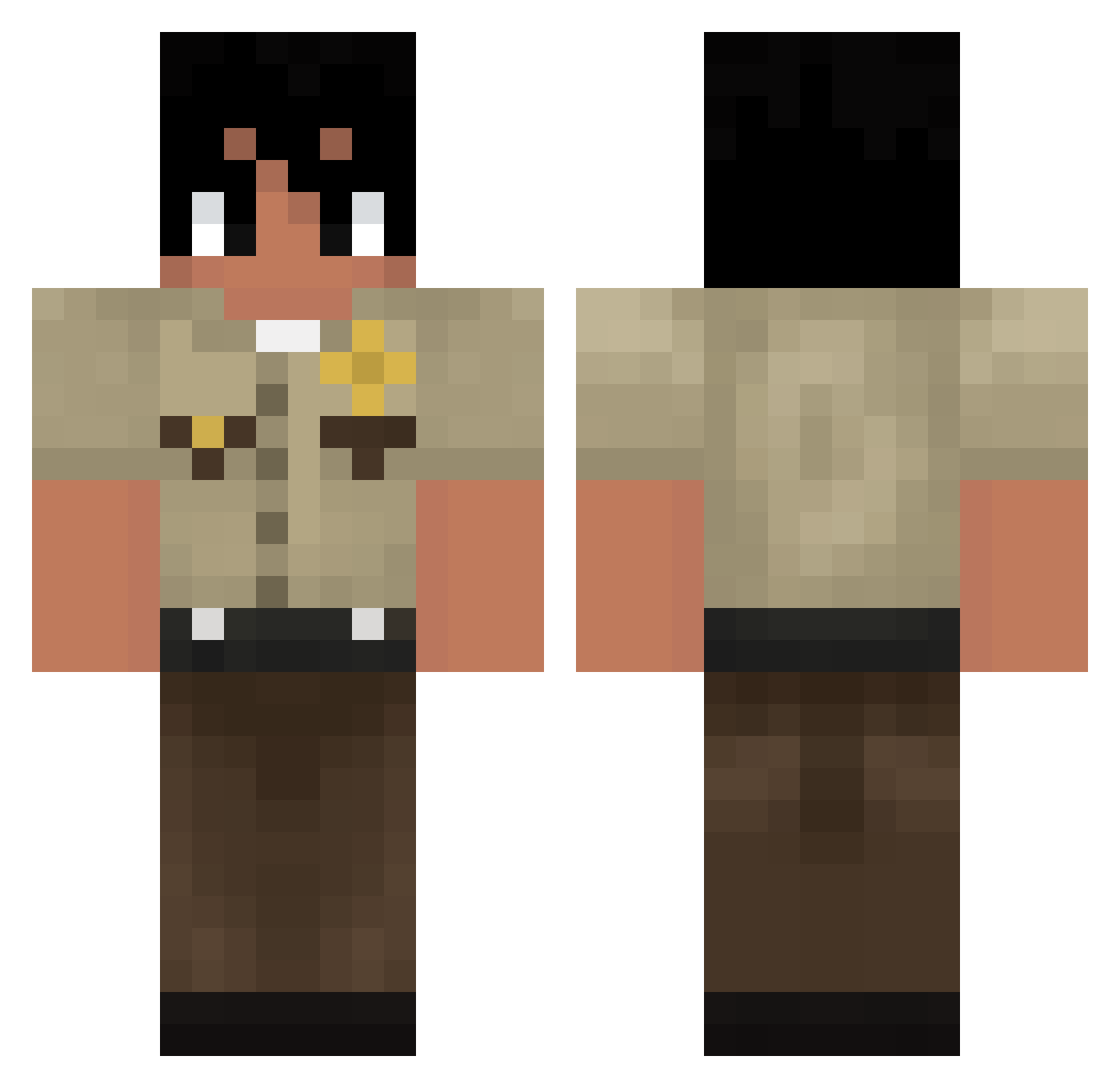 Roday Minecraft skin, front and back view