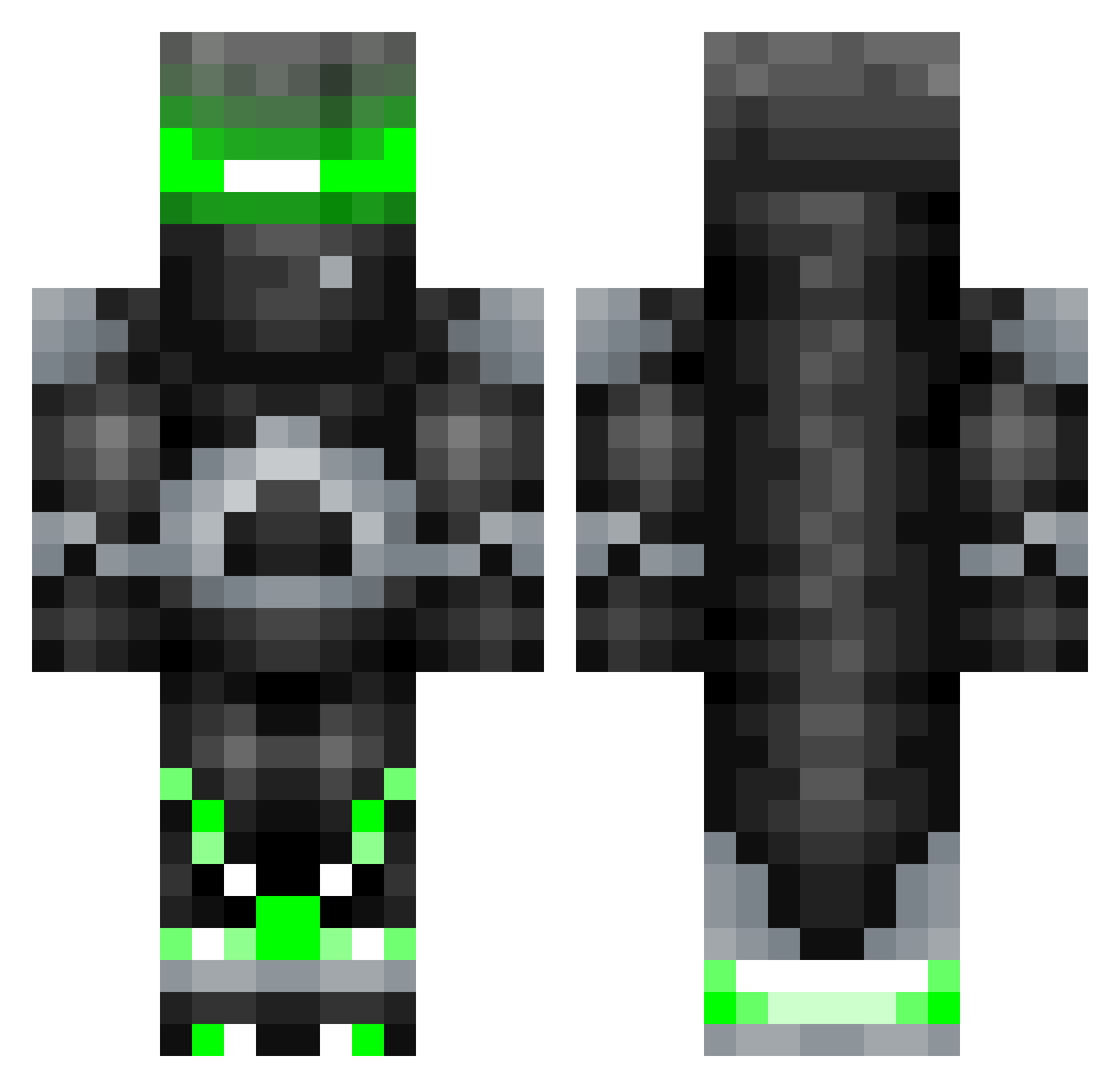 Samtri Minecraft skin, front and back view