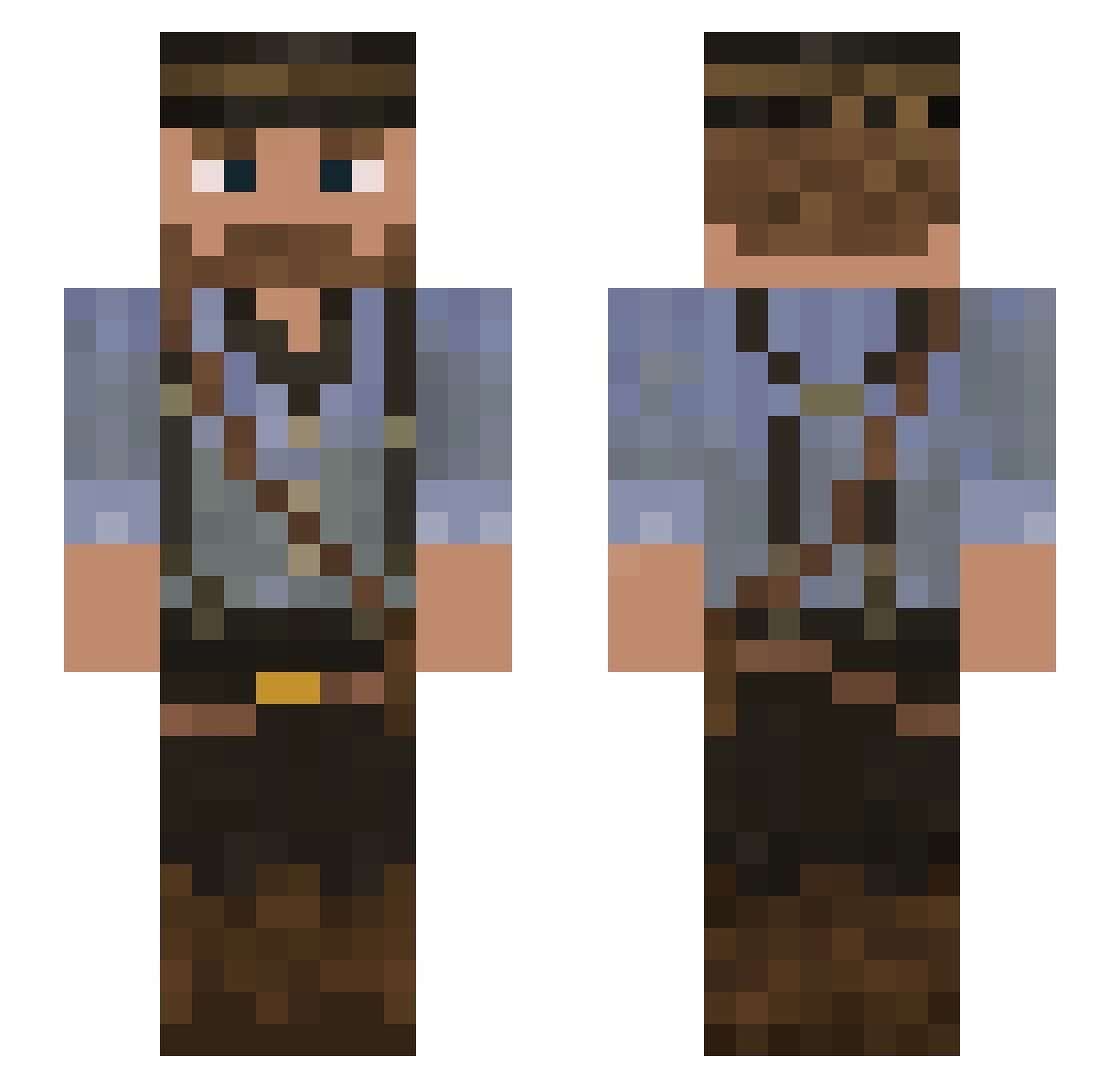 mato889 Minecraft skin, front and back view