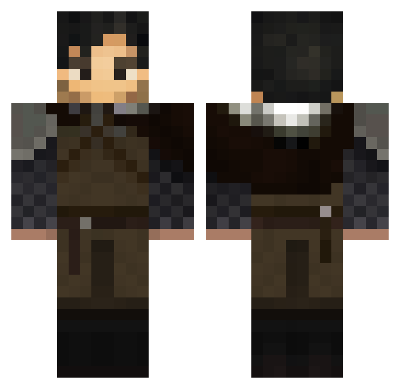 TheBoneRanger Minecraft skin, front and back view