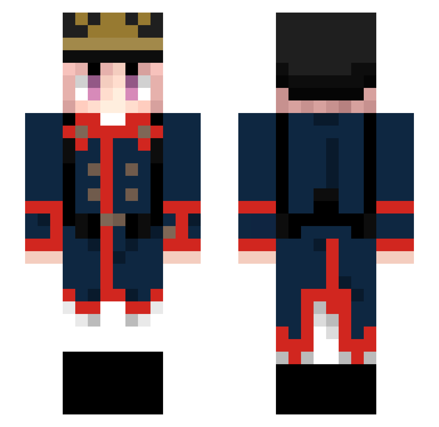 CorrxptedSky Minecraft skin, front and back view