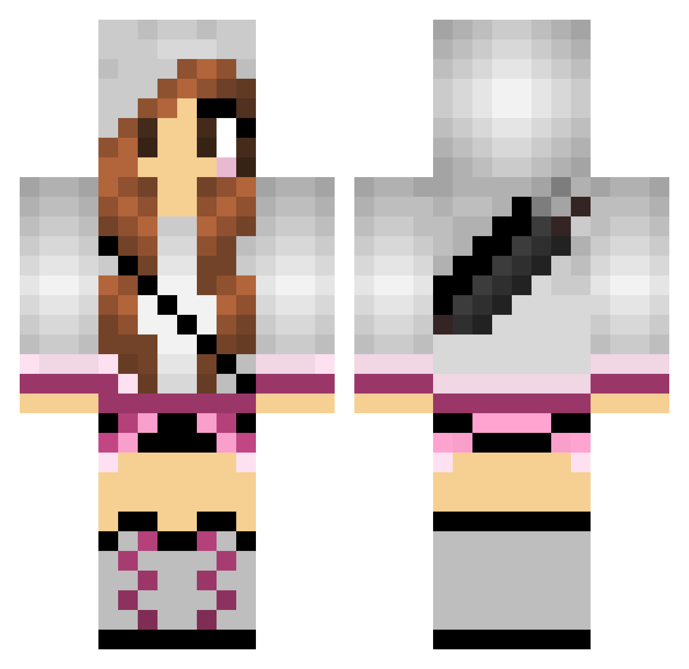 VelvetyGibbon6 Minecraft skin, front and back view