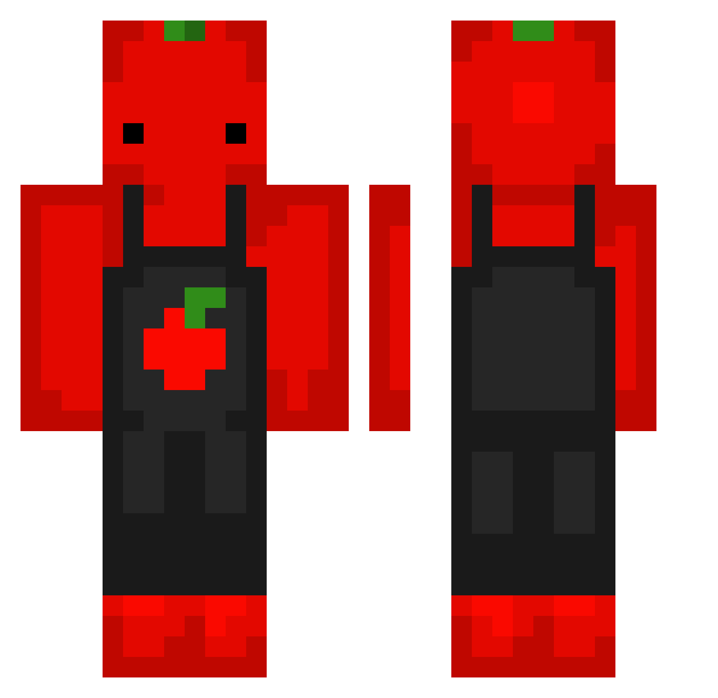 Trinkley Minecraft skin, front and back view