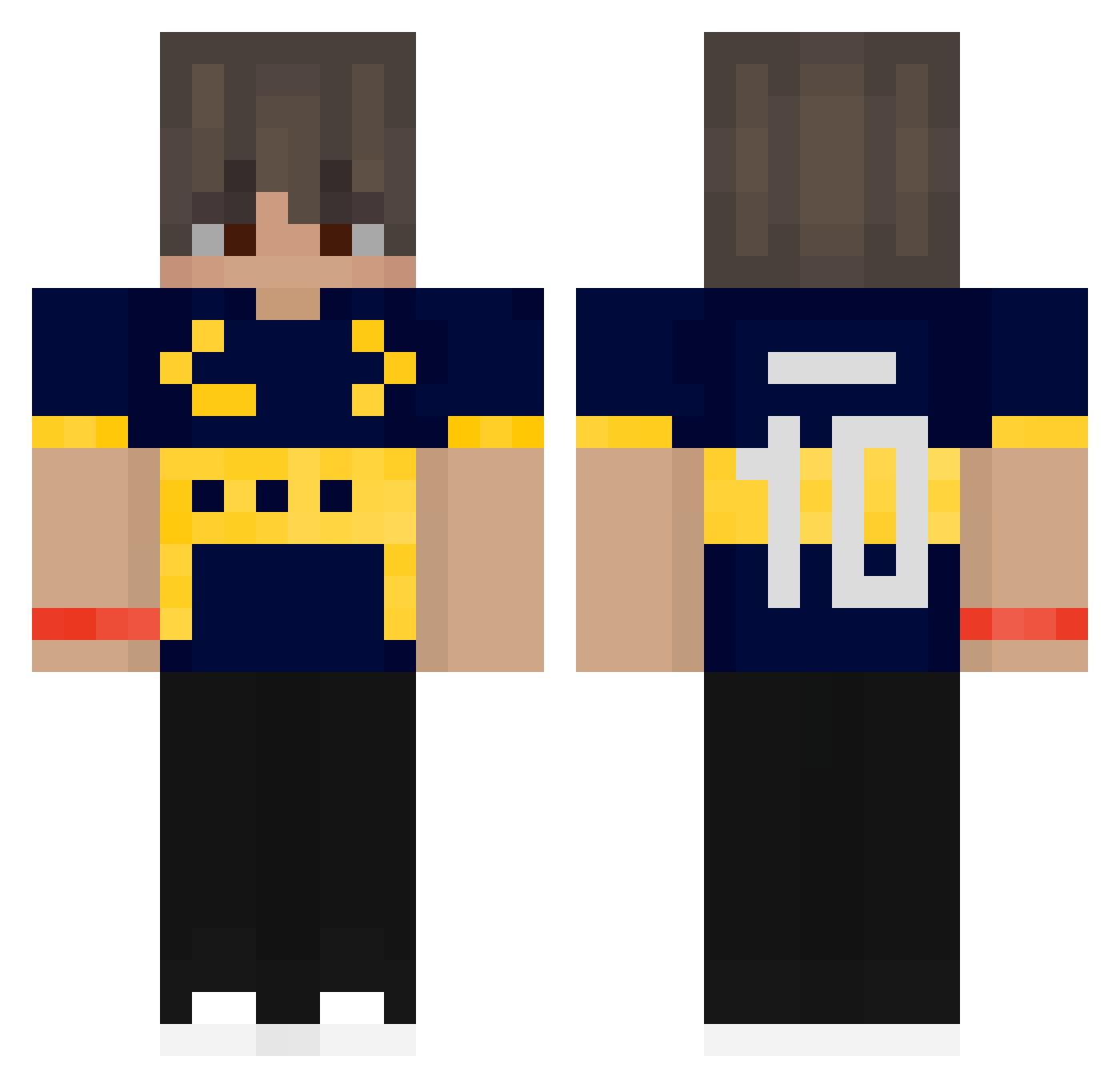 zR0ly Minecraft skin, front and back view