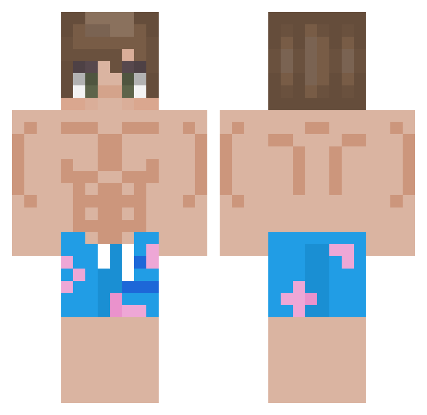 BigRichard2 Minecraft skin, front and back view