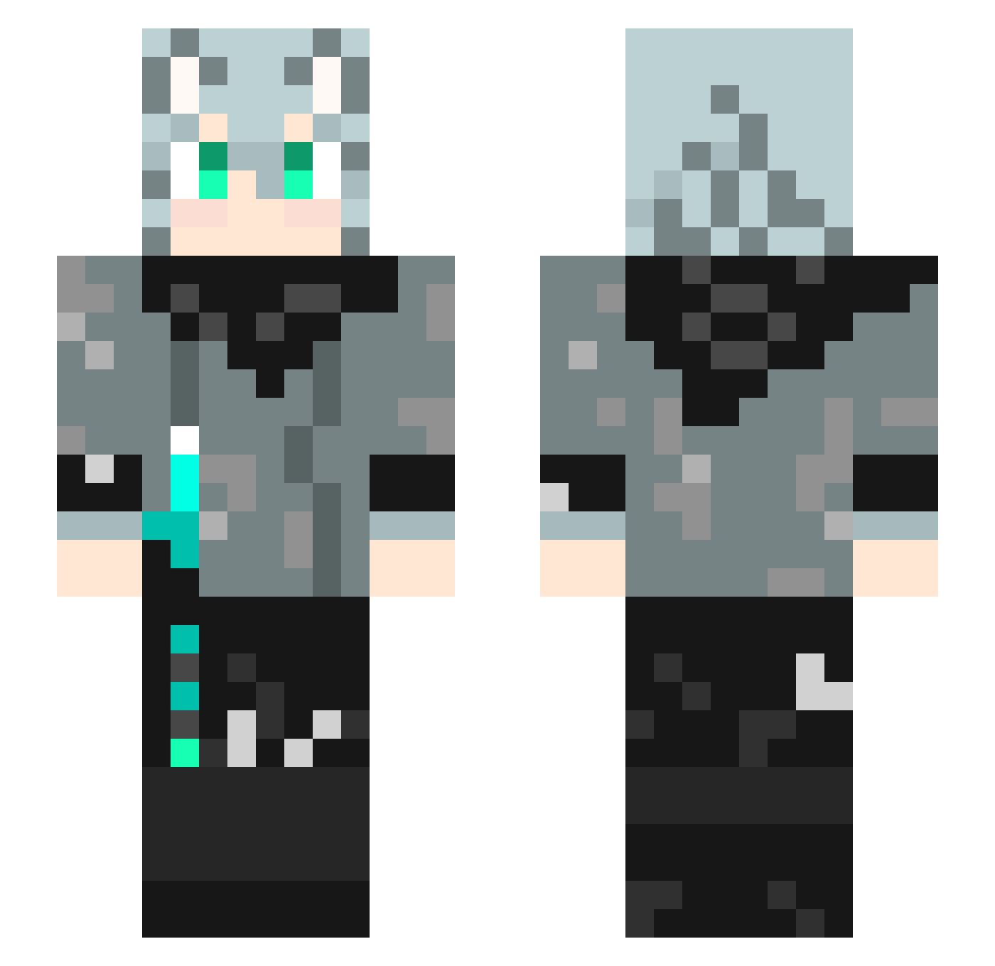 chacha1119 Minecraft skin, front and back view