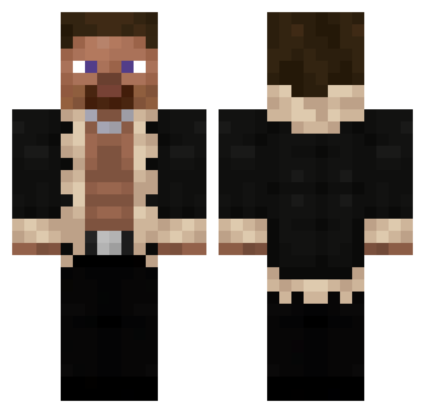 CR4B Minecraft skin, front and back view