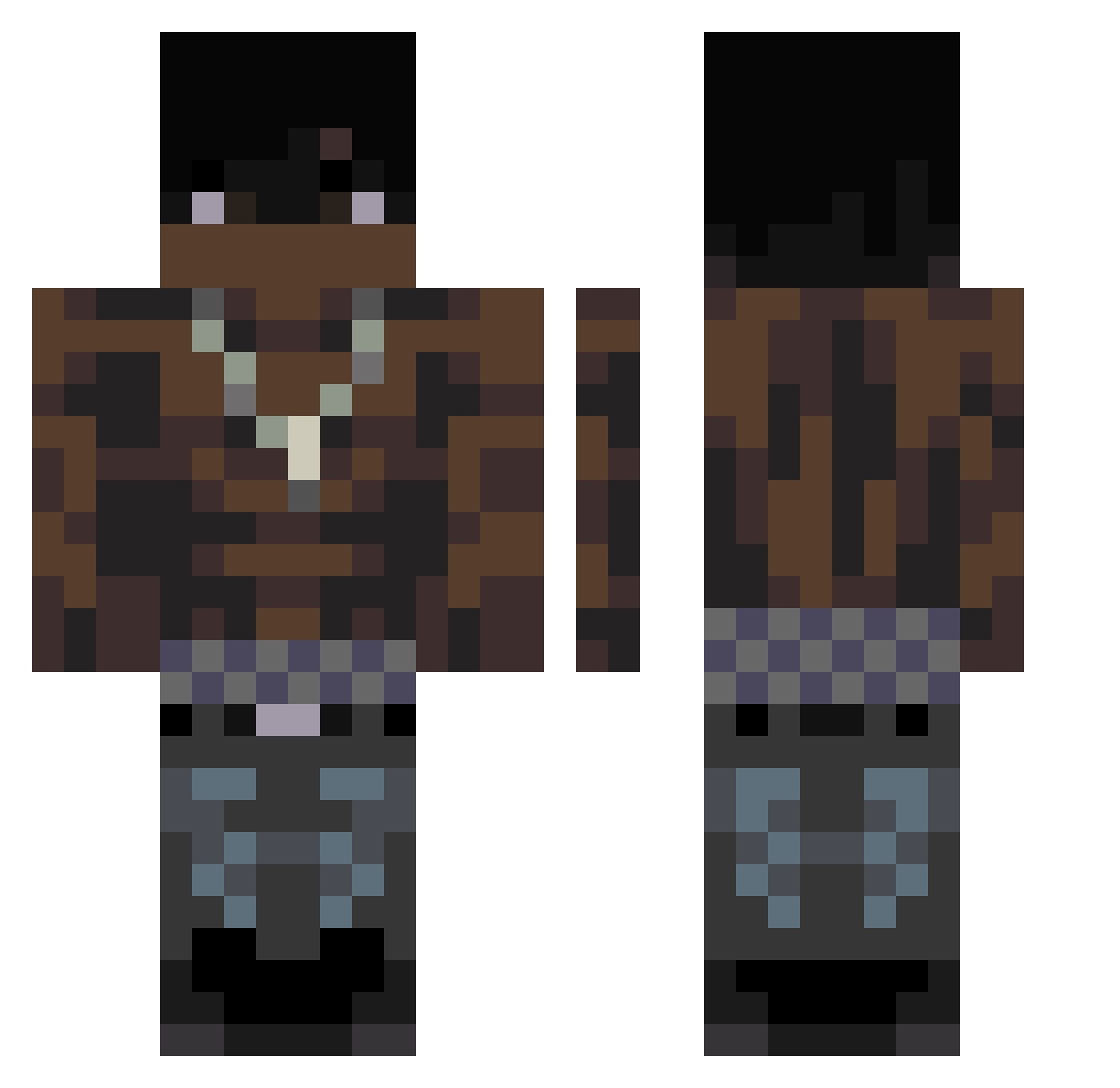 AlmightSosa223 Minecraft skin, front and back view