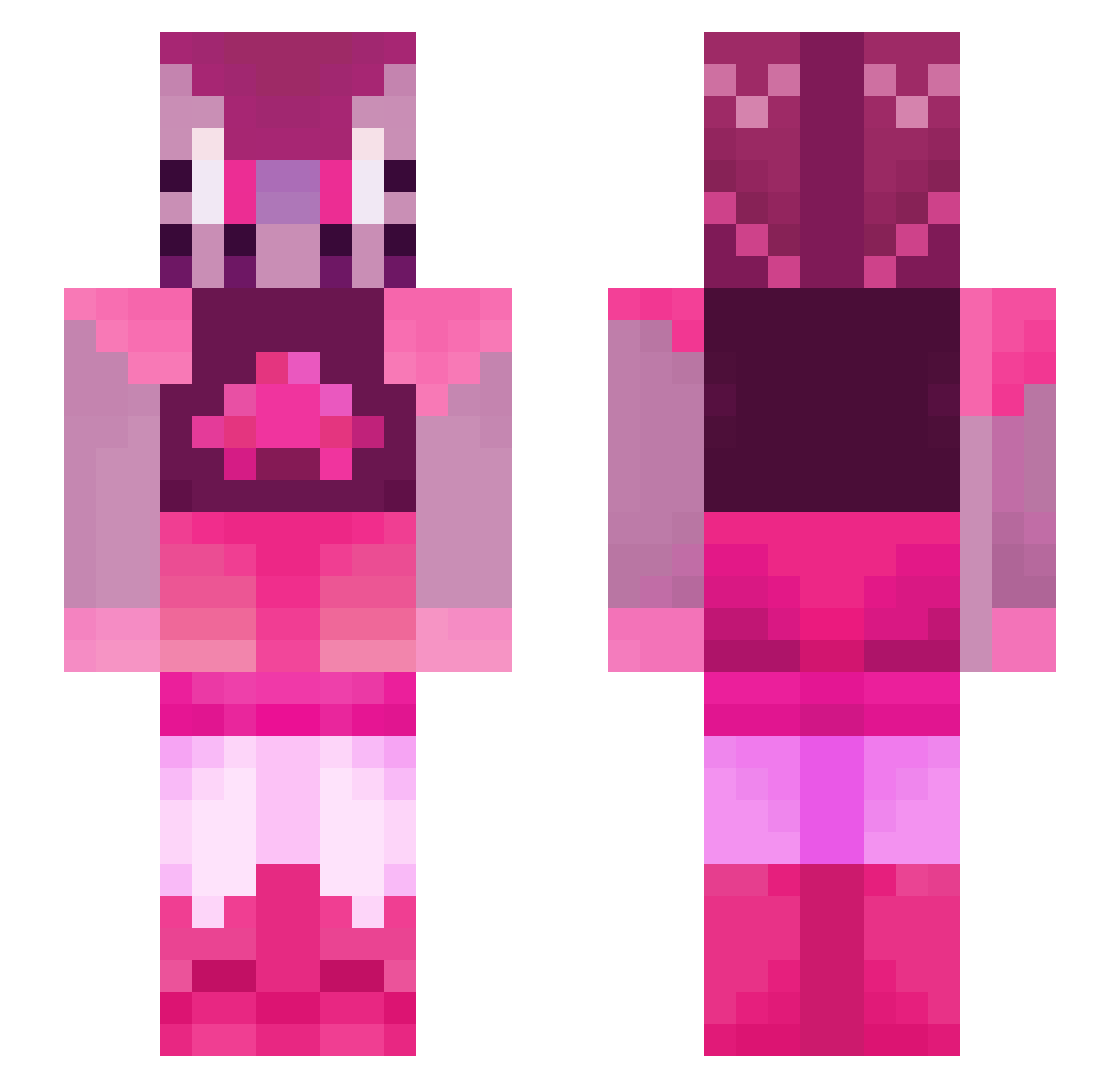 Exspes Minecraft skin, front and back view
